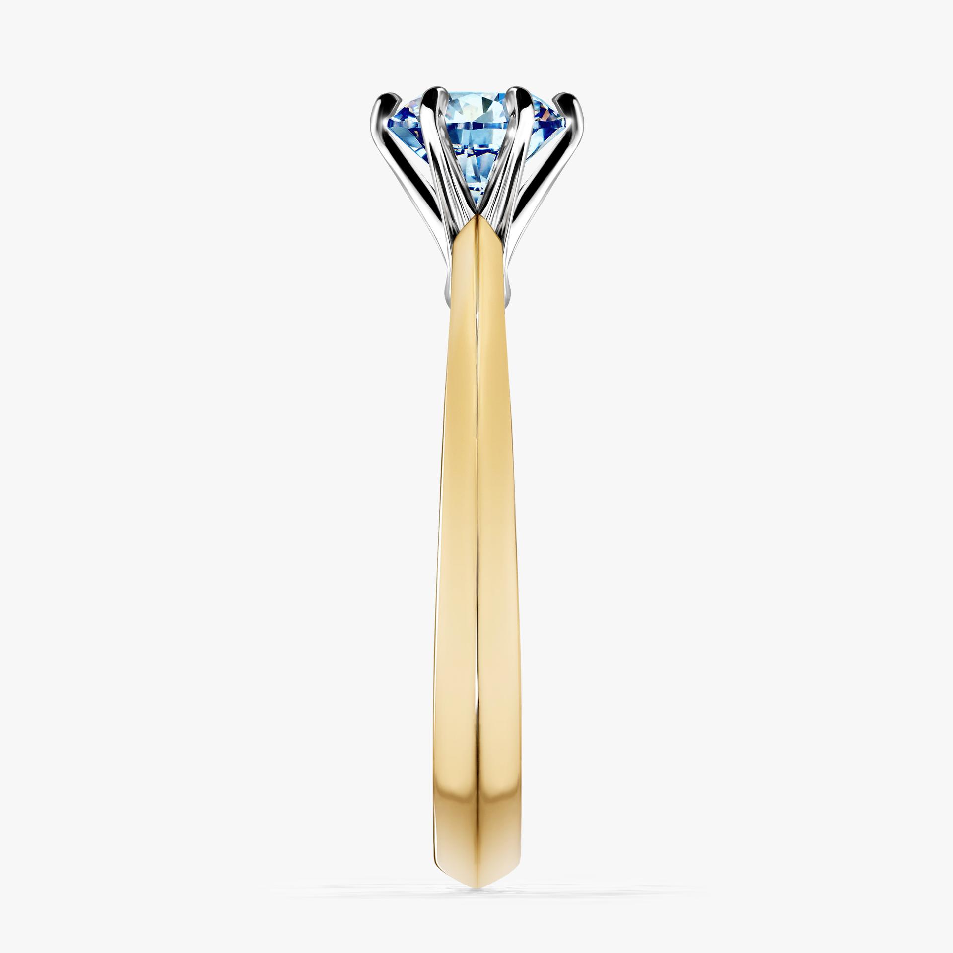 Pierscionek zareczynowy z diamentem niebieski 080 CT z zoltego zlota my queen 03