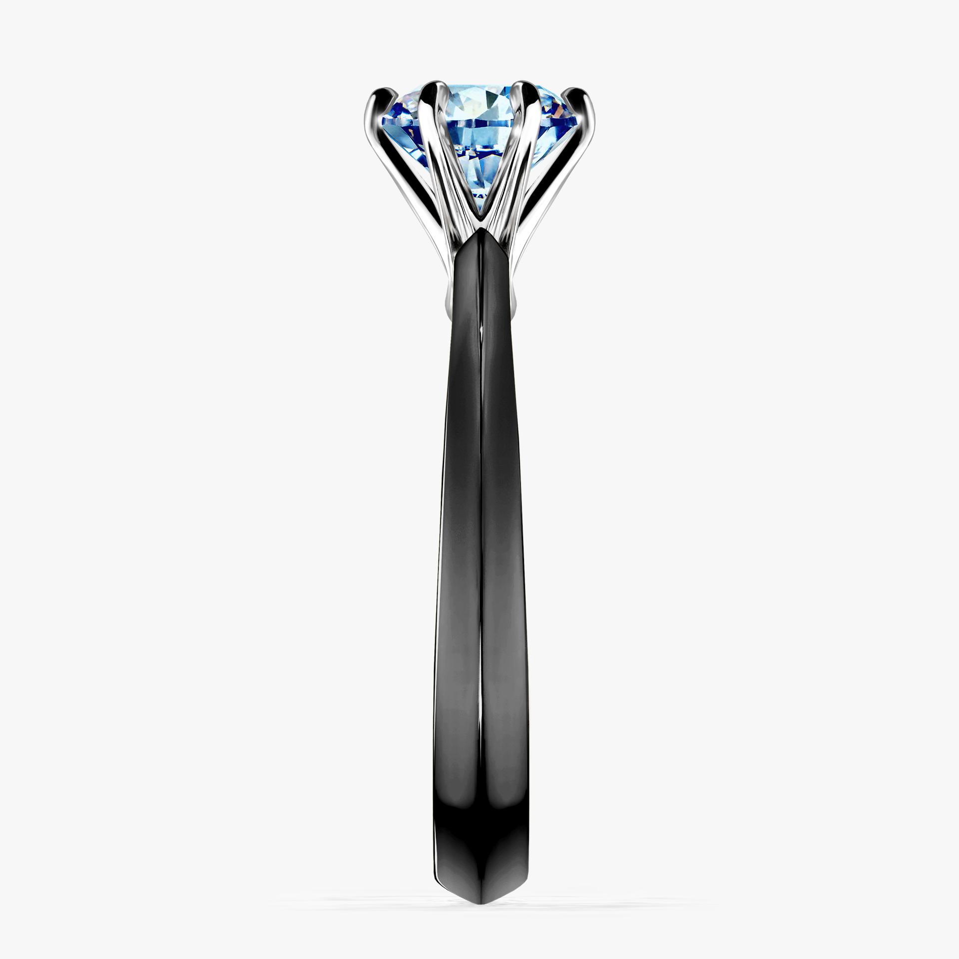 Pierścionek zaręczynowy My Queen z czarnego złota z niebieskim diamentem 1,00ct