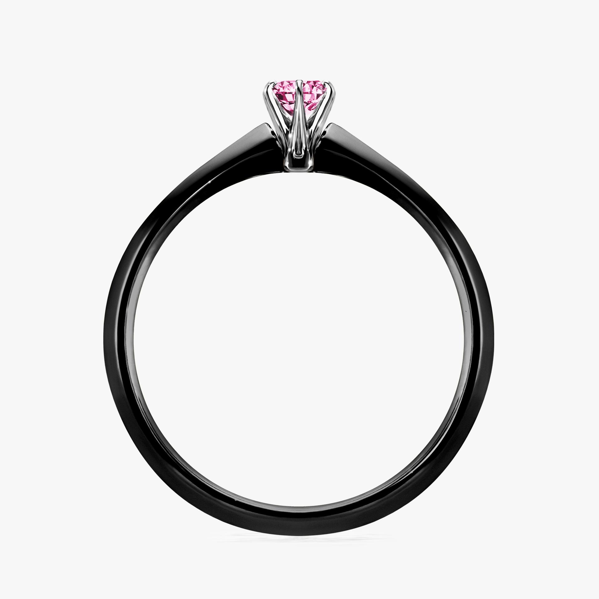 Pierscionek zareczynowy z diamentem rozowy 010 CT z czarnego zlota my queen 02