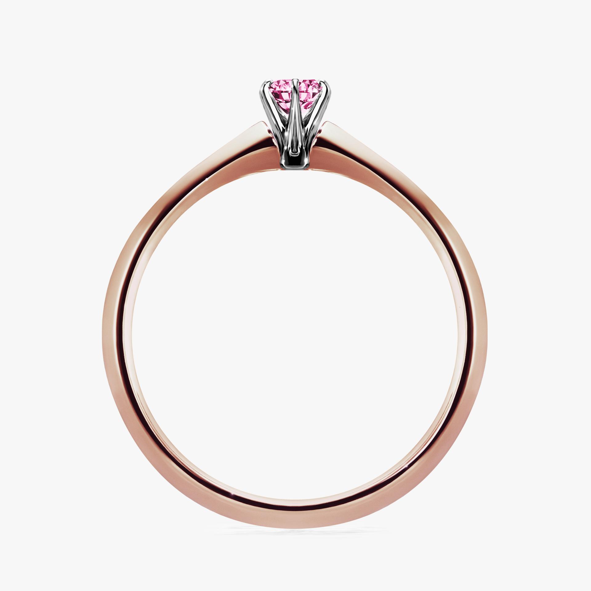 Pierscionek zareczynowy z diamentem rozowy 010 CT z rozowego zlota my queen 02