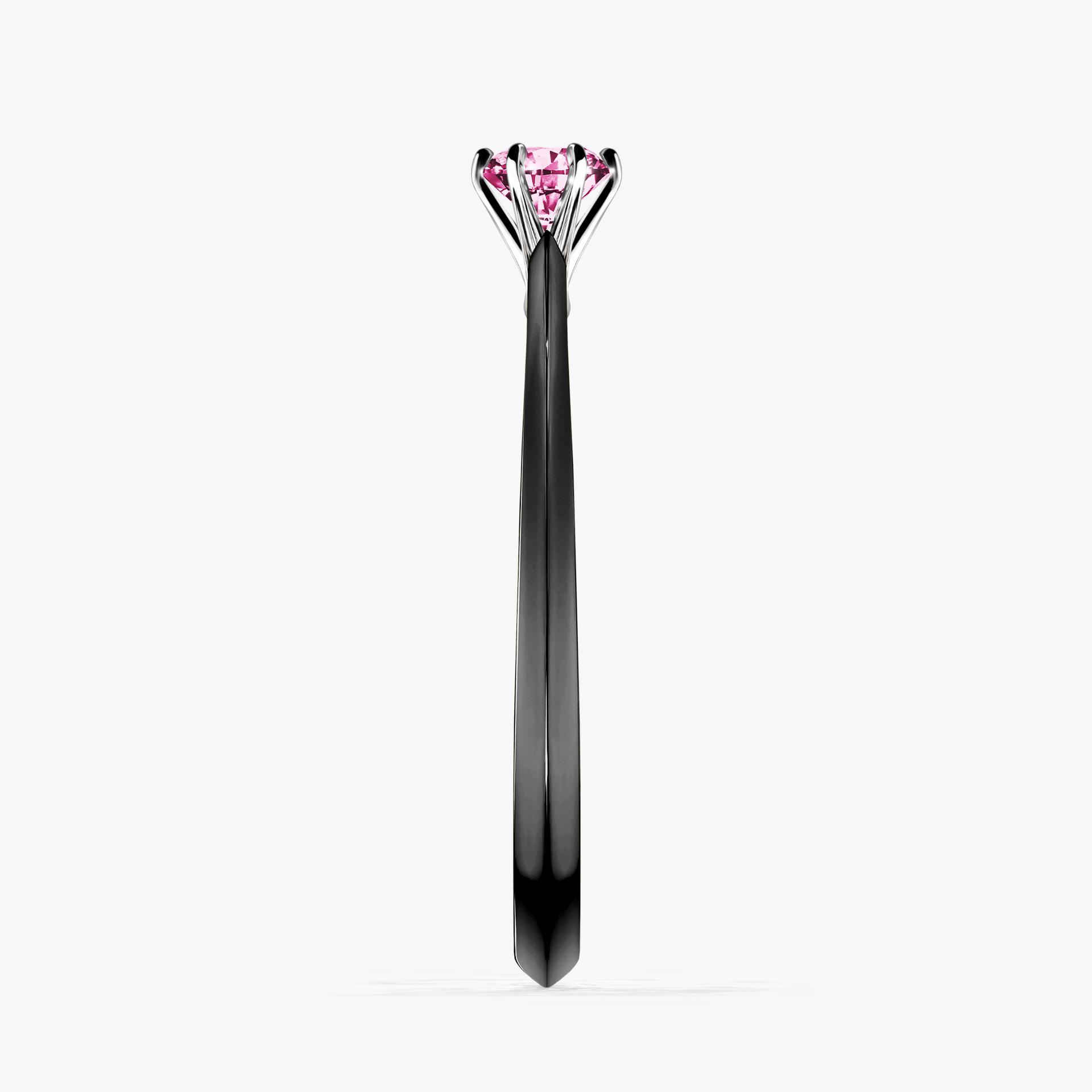 Pierscionek zareczynowy z diamentem rozowy 017 CT z czarnego zlota my queen 03