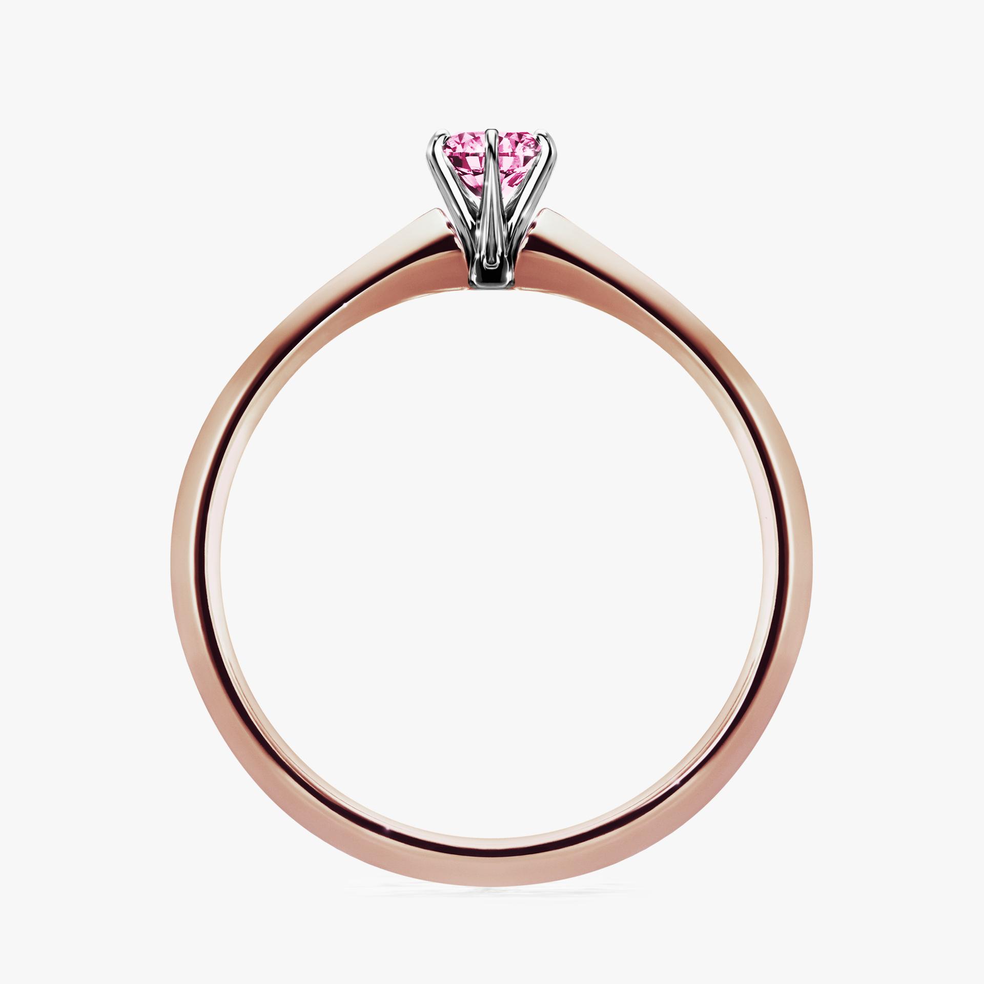 Pierscionek zareczynowy z diamentem rozowy 017 CT z rozowego zlota my queen 02