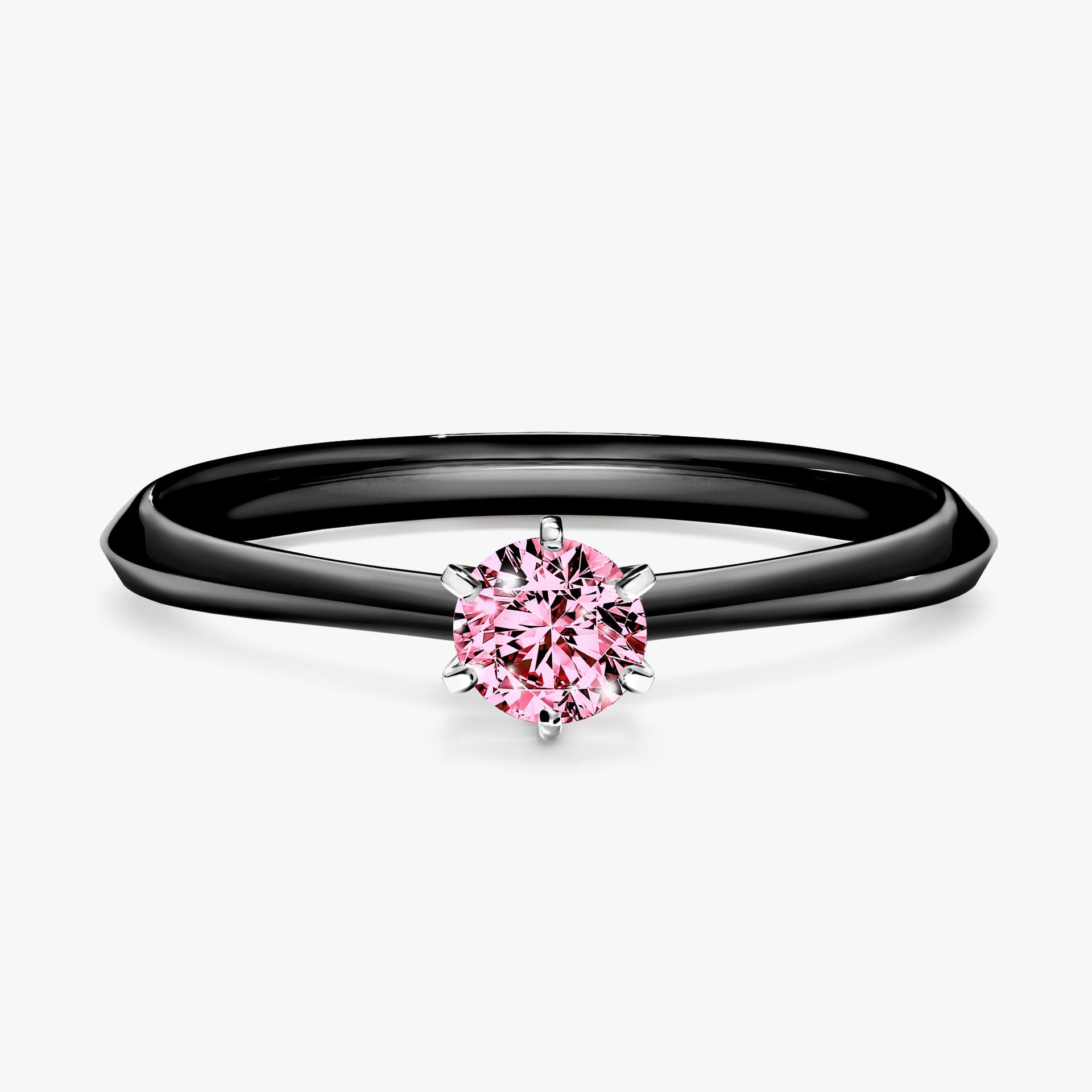 Pierścionek zaręczynowy My Queen z czarnego złota z różowym diamentem 0,25ct