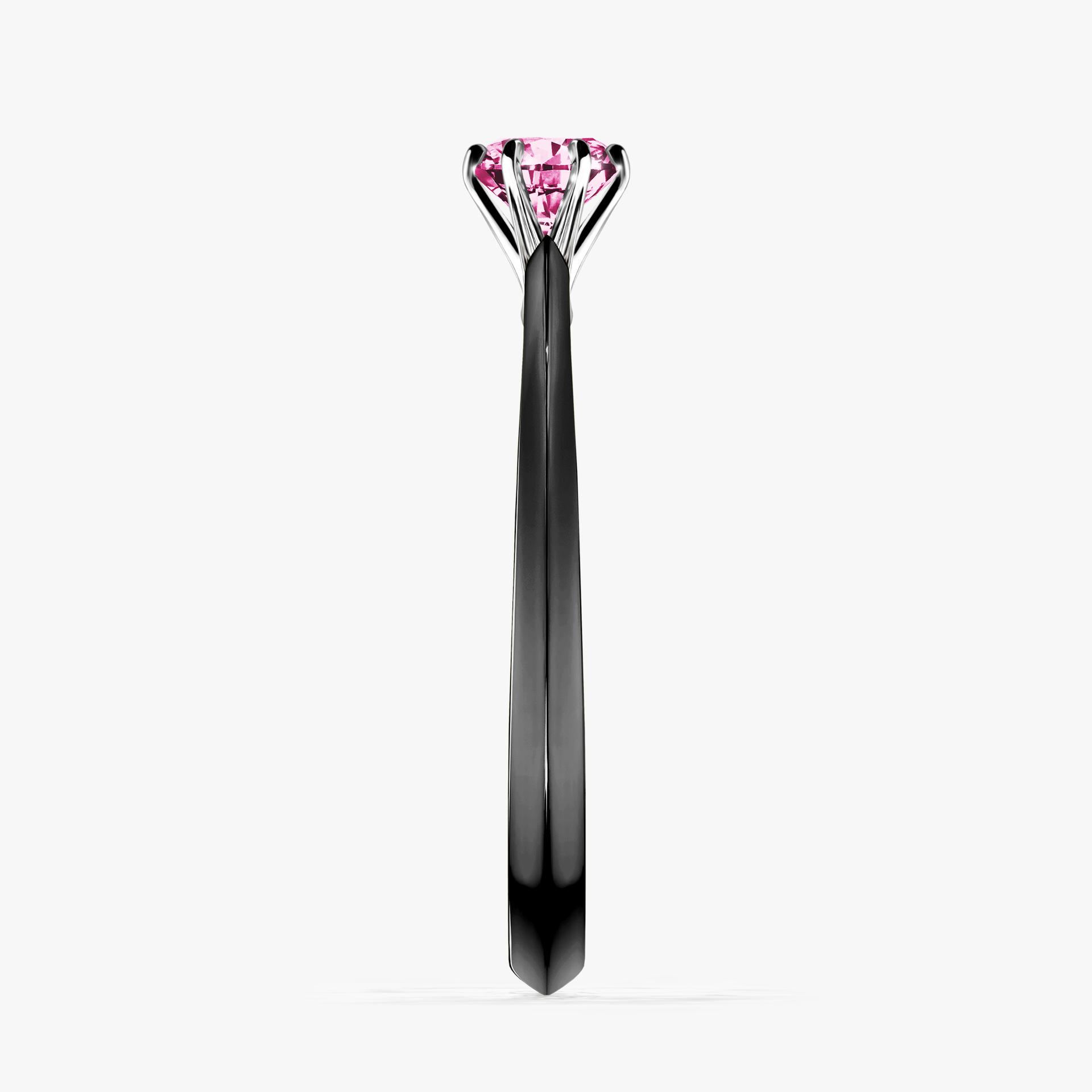 Pierścionek zaręczynowy My Queen z czarnego złota z różowym diamentem 0,25ct