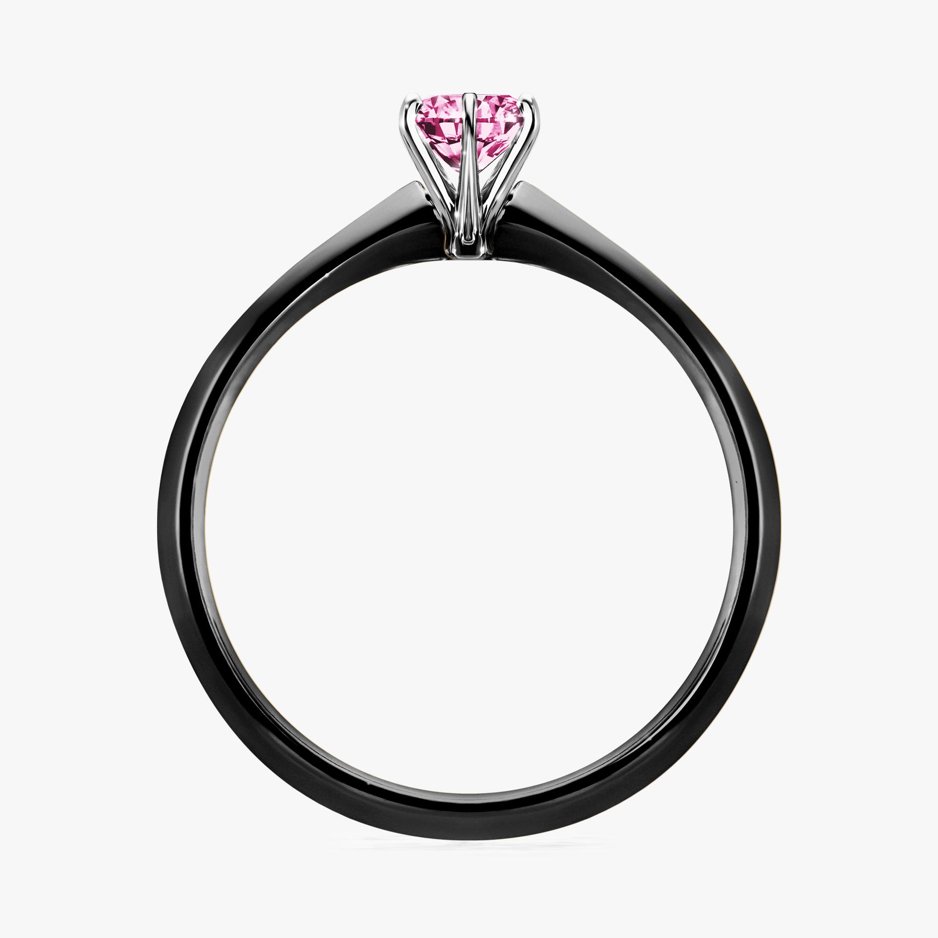 Pierscionek zareczynowy z diamentem rozowy 030 CT z czarnego zlota my queen 02