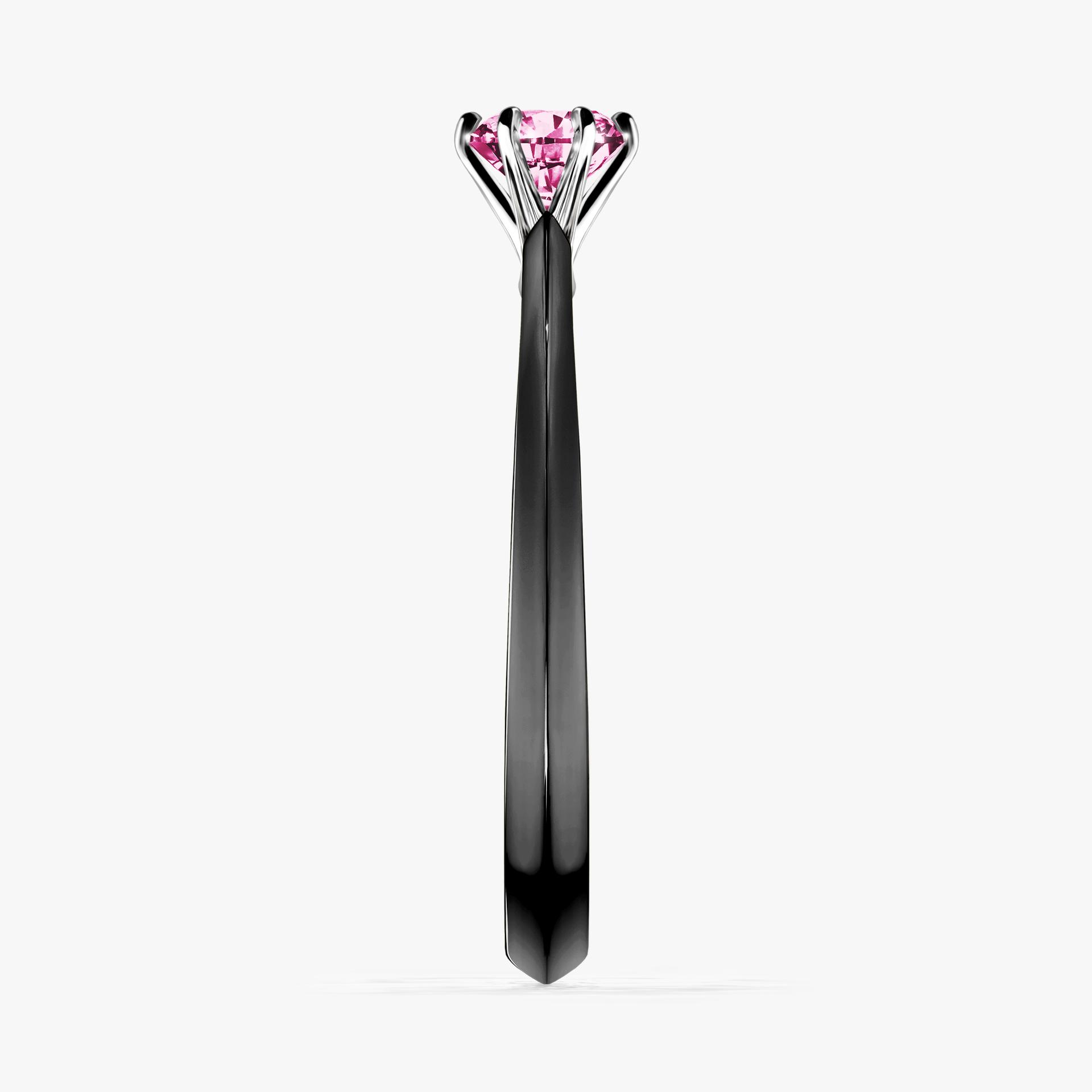 Pierscionek zareczynowy z diamentem rozowy 030 CT z czarnego zlota my queen 03