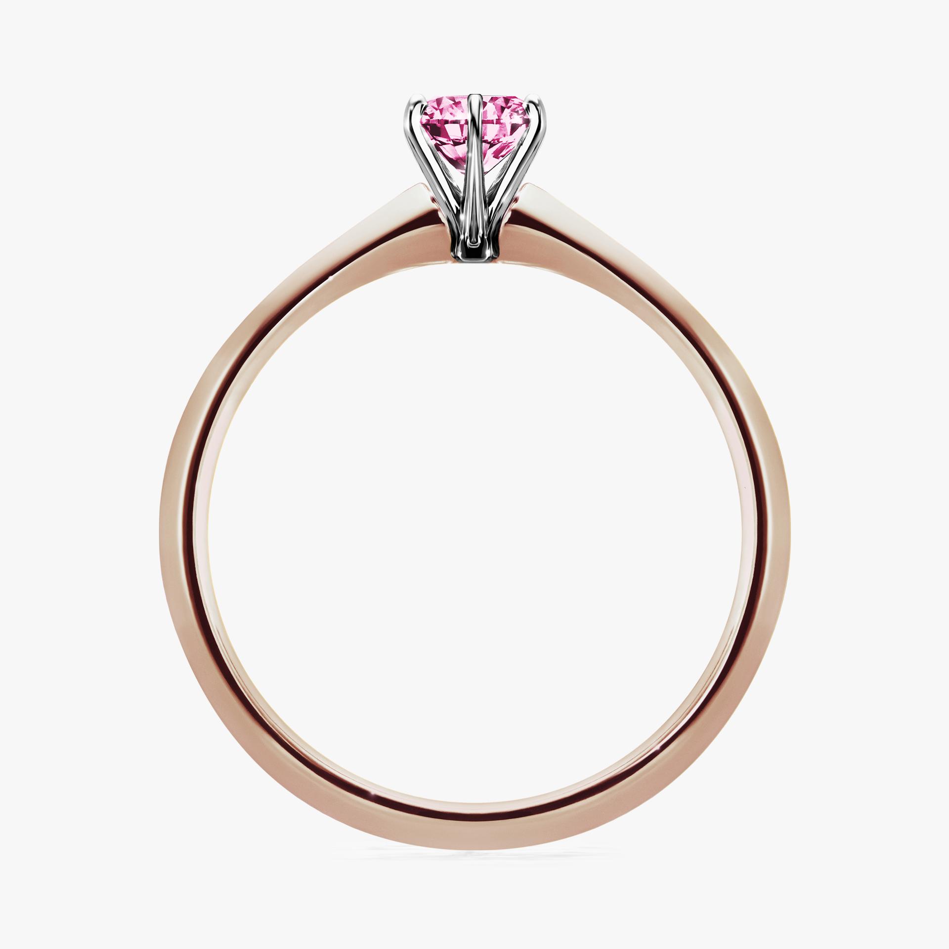 Pierscionek zareczynowy z diamentem rozowy 030 CT z rozowego zlota my queen 02