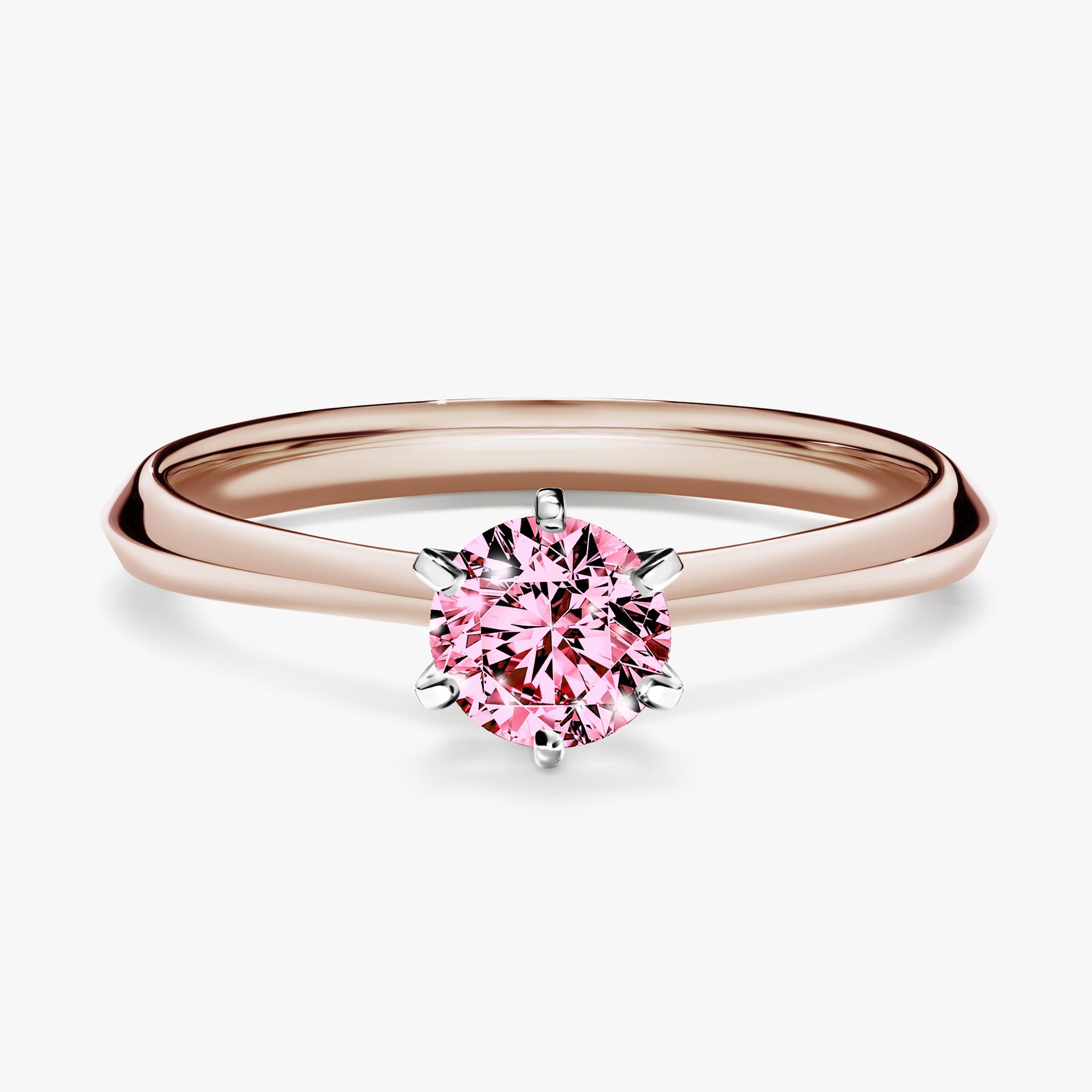 Pierscionek zareczynowy z diamentem rozowy 050 CT z rozowego zlota my queen 01