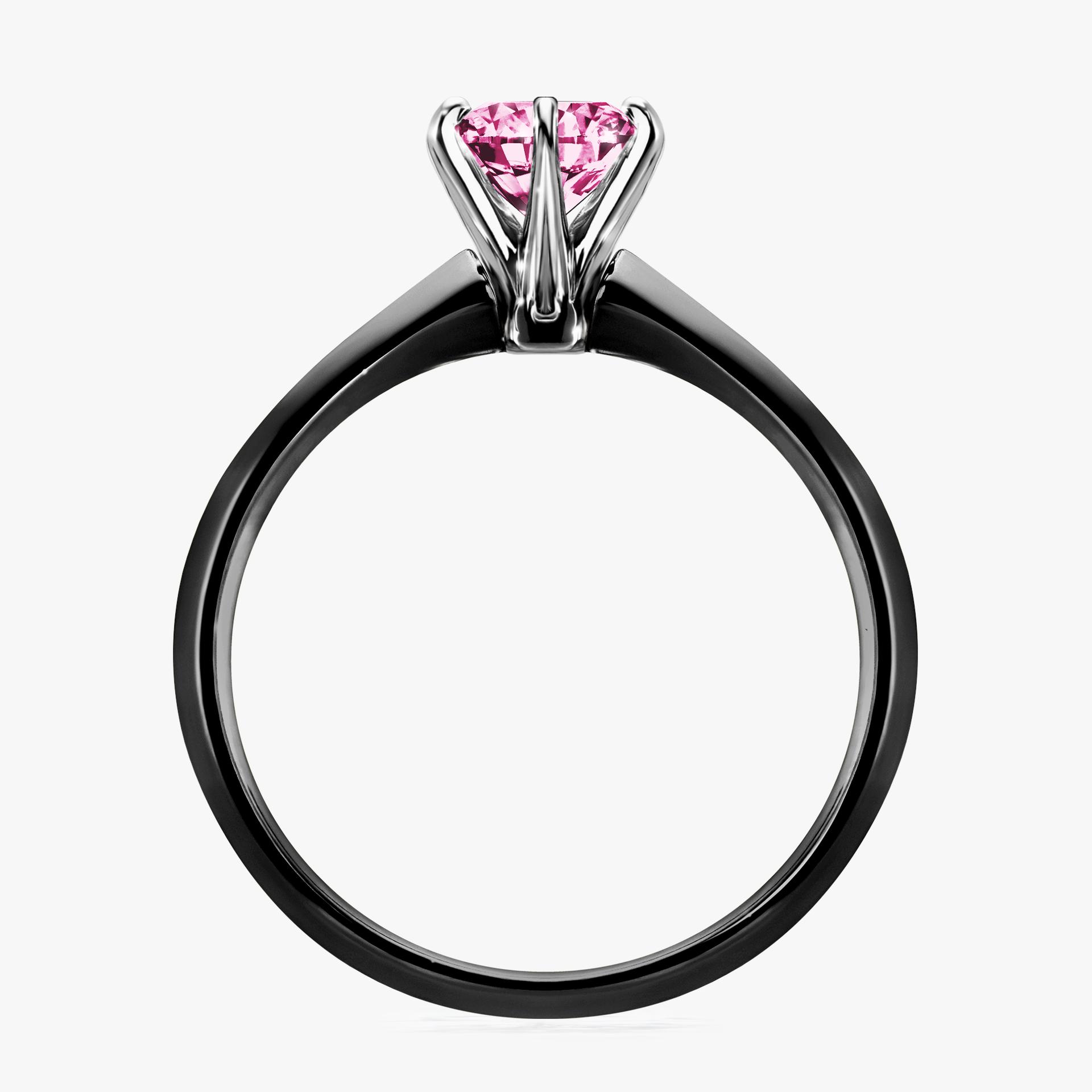 Pierscionek zareczynowy z diamentem rozowy 080 CT z czarnego zlota my queen 02