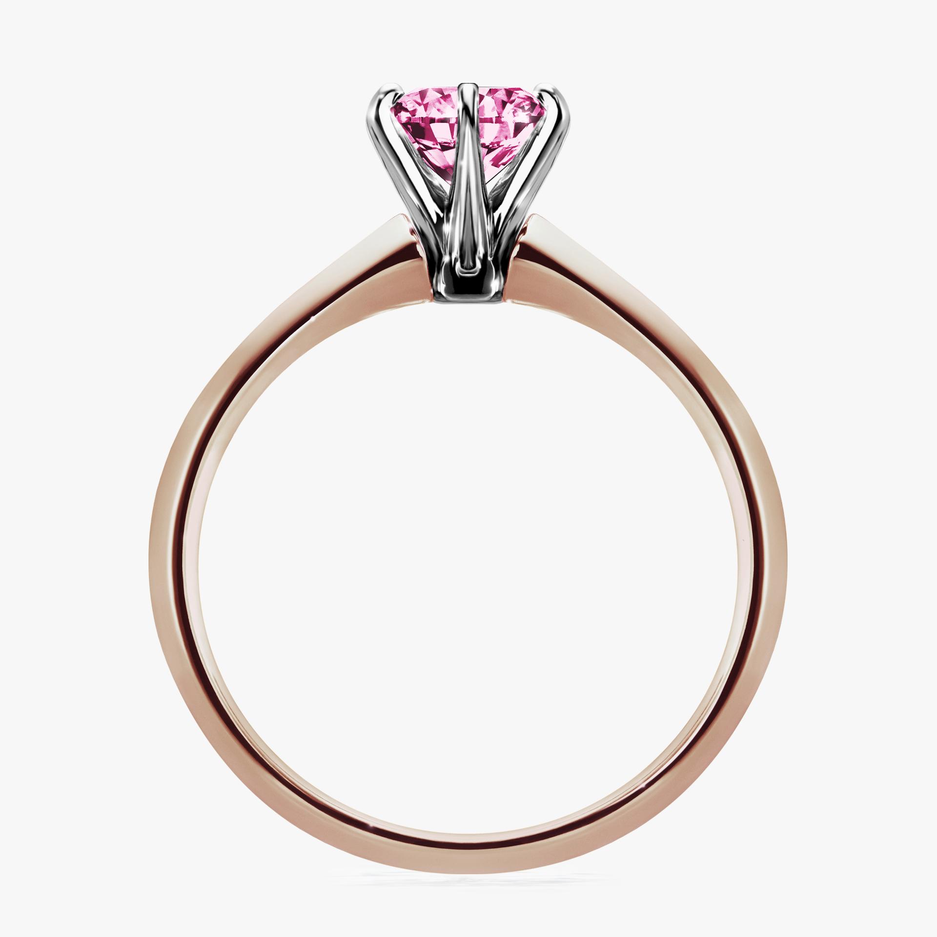 Pierscionek zareczynowy z diamentem rozowy 080 CT z rozowego zlota my queen 02