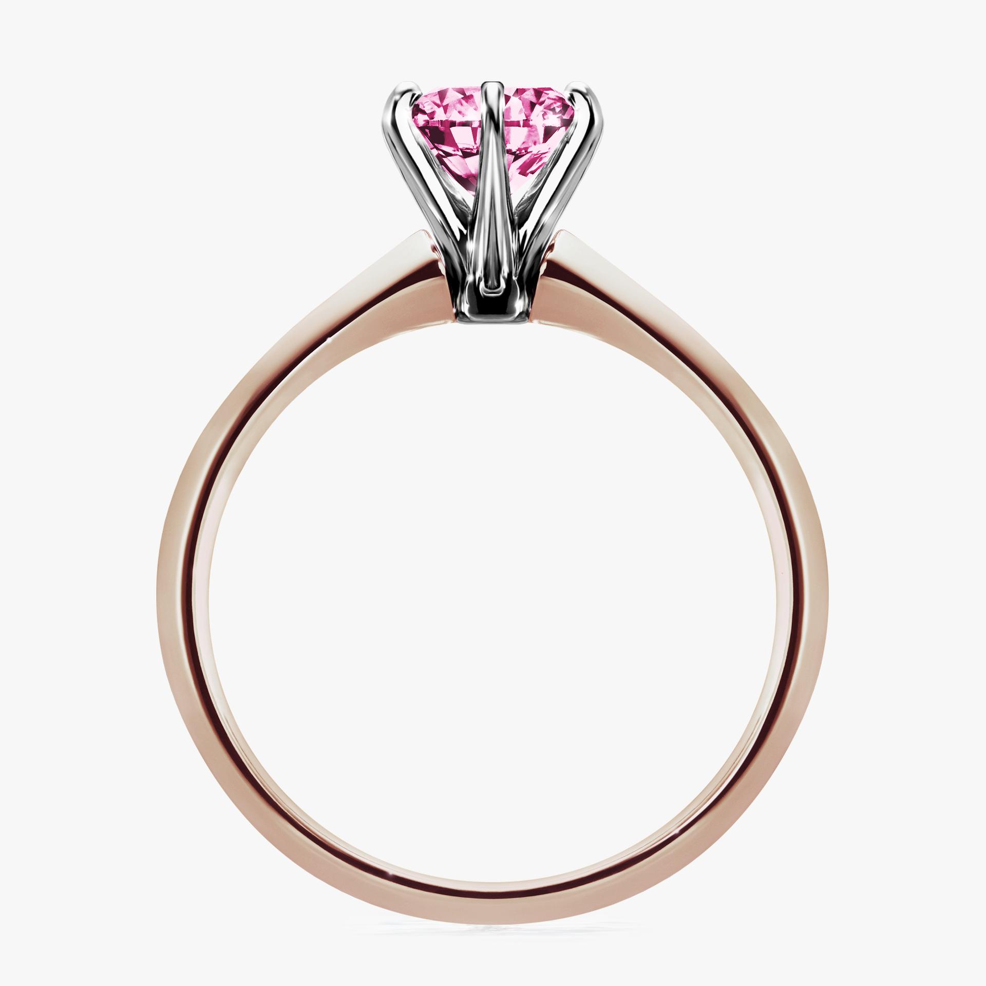 Pierscionek zareczynowy z diamentem rozowy 100 CT z rozowego zlota my queen 02