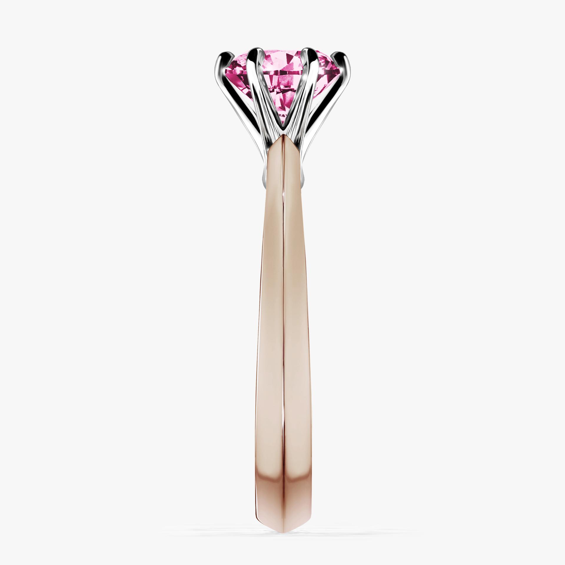 Pierscionek zareczynowy z diamentem rozowy 100 CT z rozowego zlota my queen 03