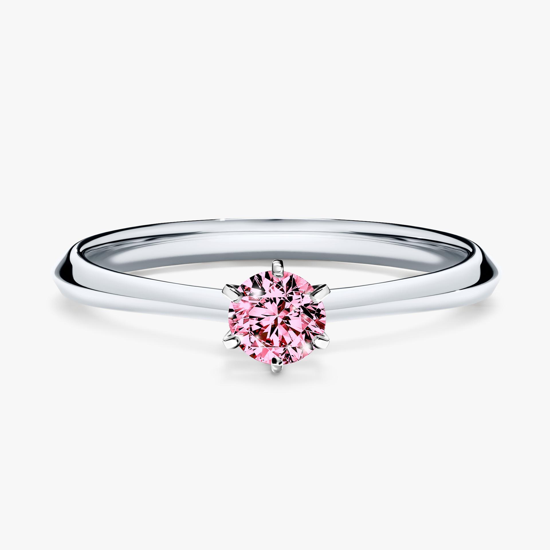 Pierscionek zareczynowy z diamentem rozowym 025 CT z bialego zlota my queen 01