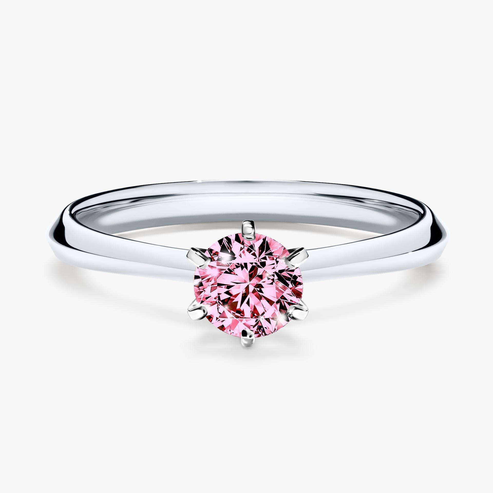 Pierscionek zareczynowy z diamentem rozowym 050 CT z bialego zlota my queen 01