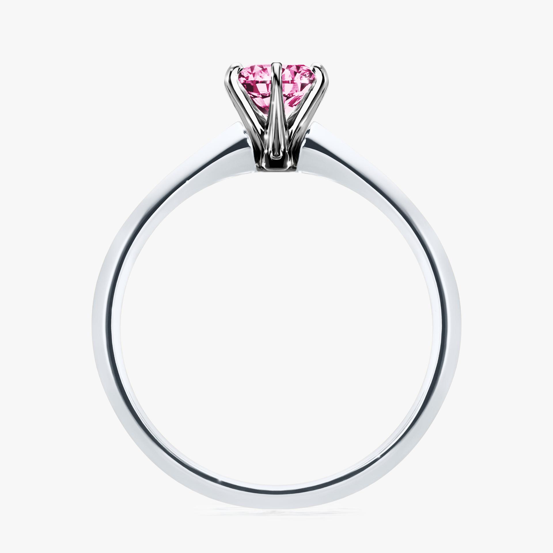 Pierscionek zareczynowy z diamentem rozowym 050 CT z bialego zlota my queen 02