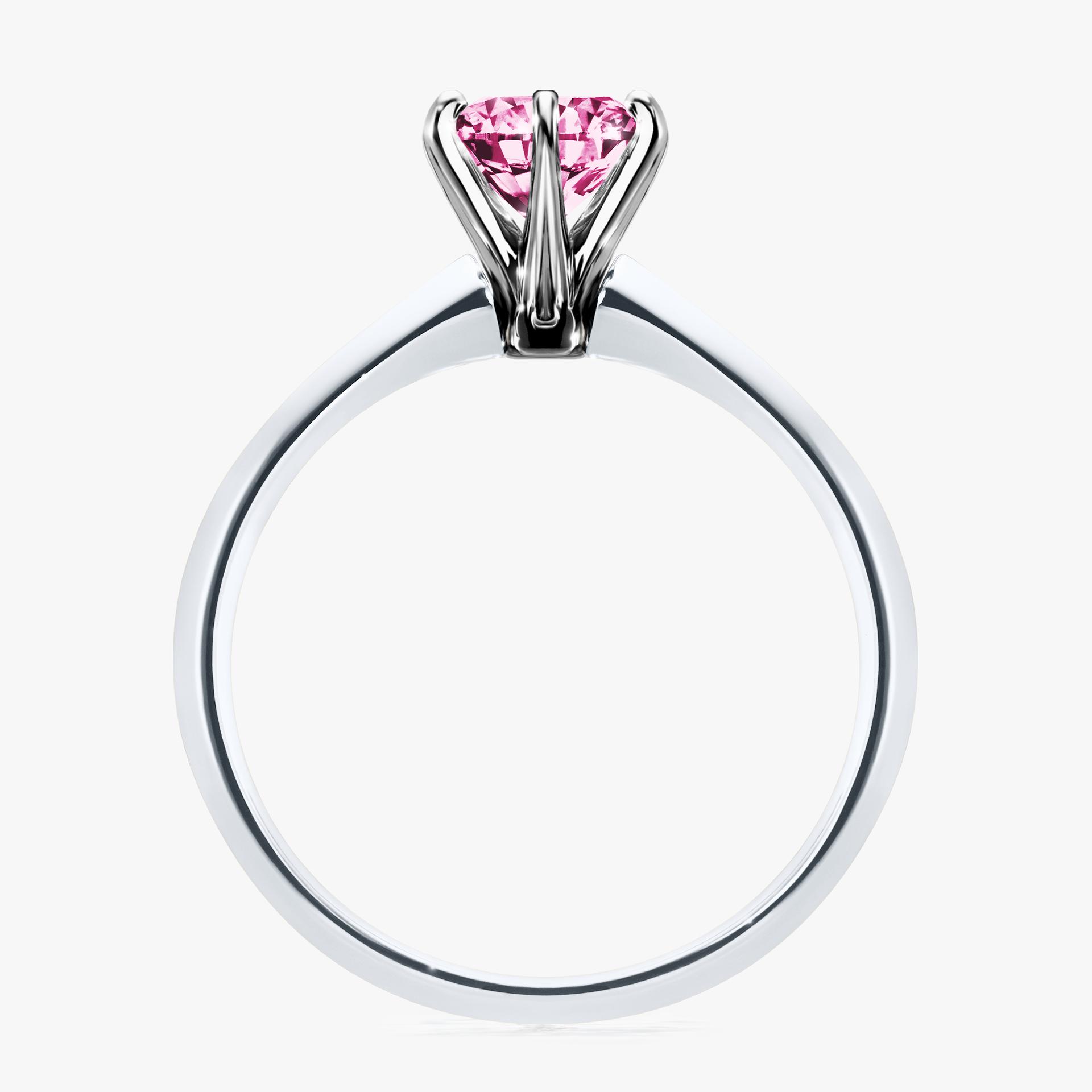 Pierścionek zaręczynowy My Queen z białego złota z różowym diamentem 1,00ct