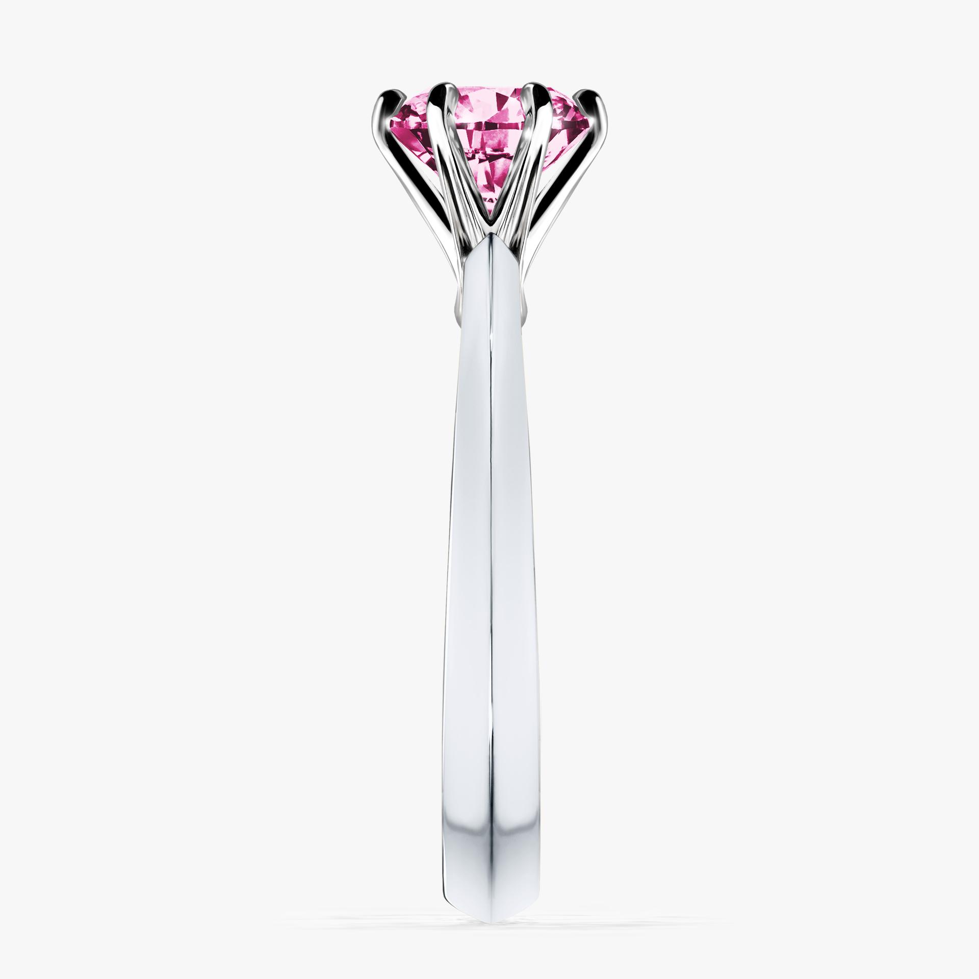 Pierścionek zaręczynowy My Queen z białego złota z różowym diamentem 1,00ct