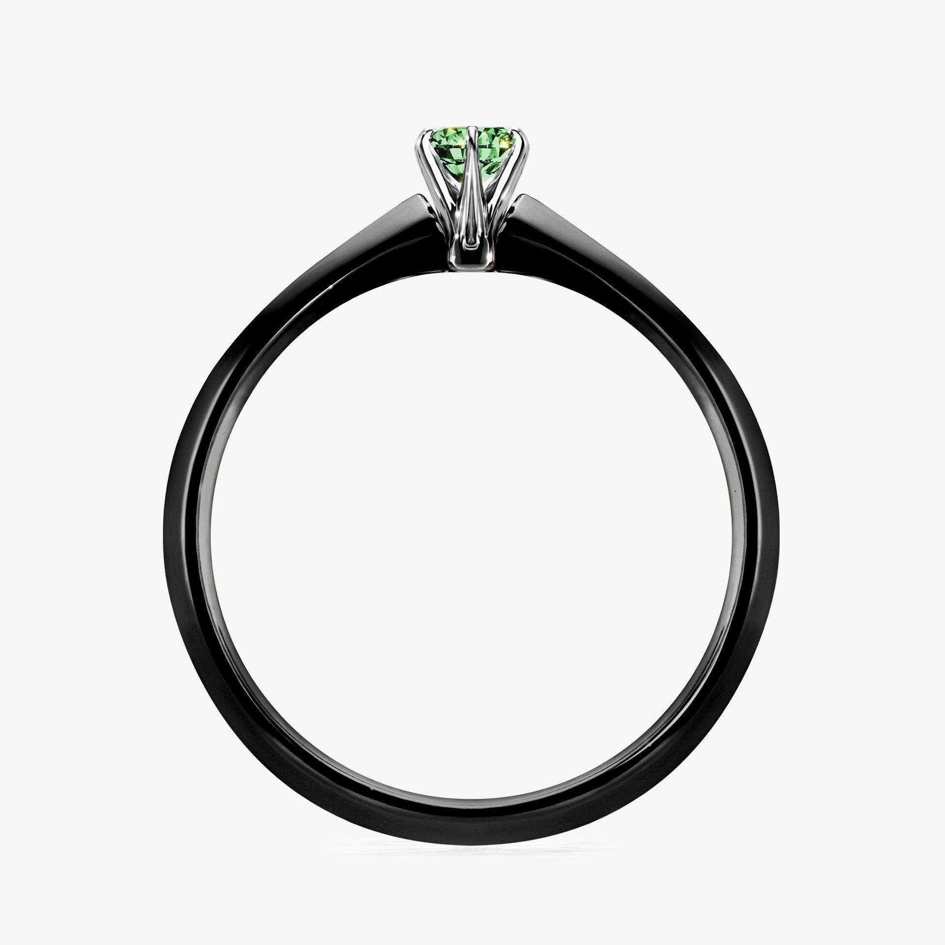 Pierscionek zareczynowy z diamentem zielony_ciemny 010 CT z czarnego zlota my queen 02