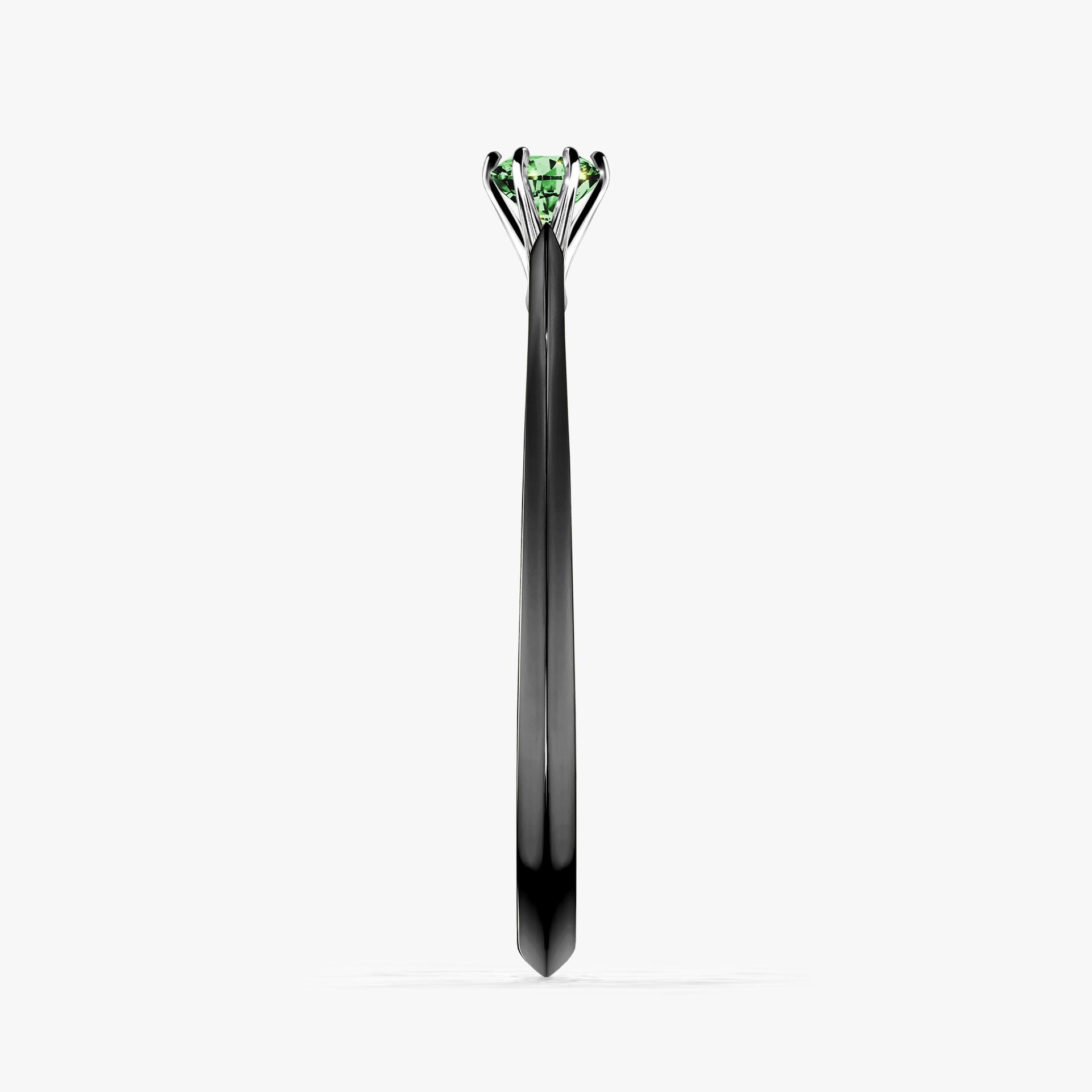 Pierscionek zareczynowy z diamentem zielony_ciemny 010 CT z czarnego zlota my queen 03