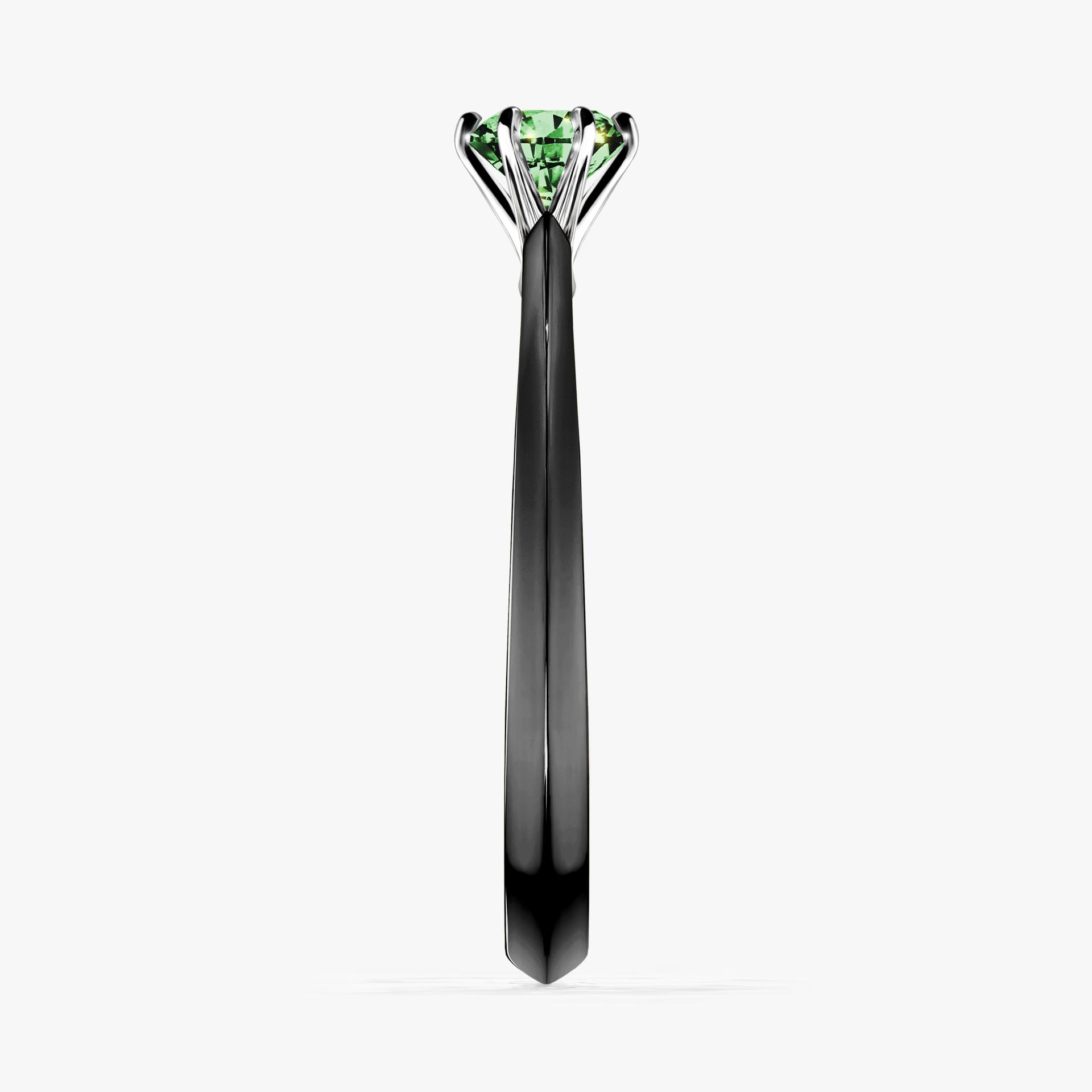Pierscionek zareczynowy z diamentem zielony_ciemny 030 CT z czarnego zlota my queen 03