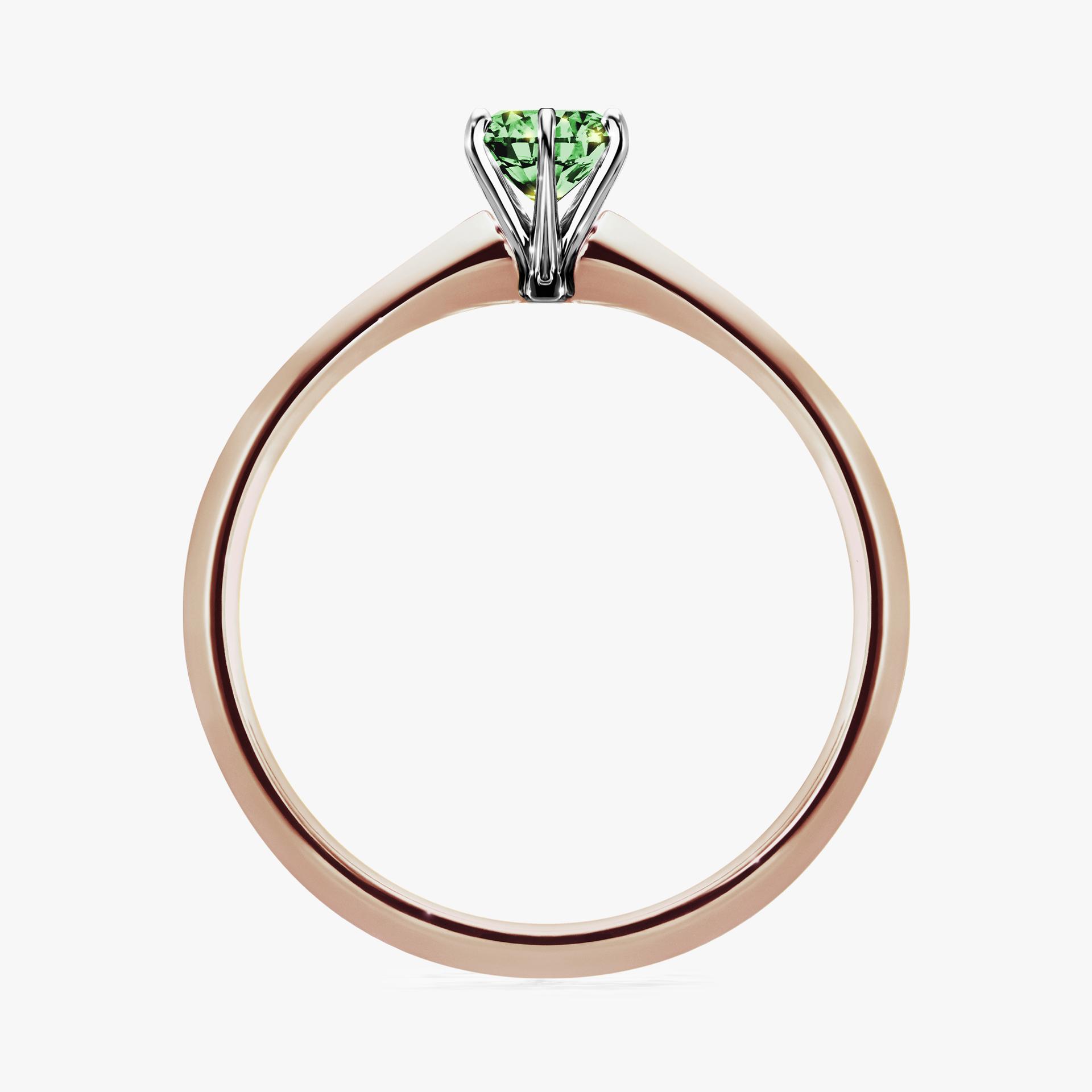 Pierscionek zareczynowy z diamentem zielony_ciemny 030 CT z rozowego zlota my queen 02