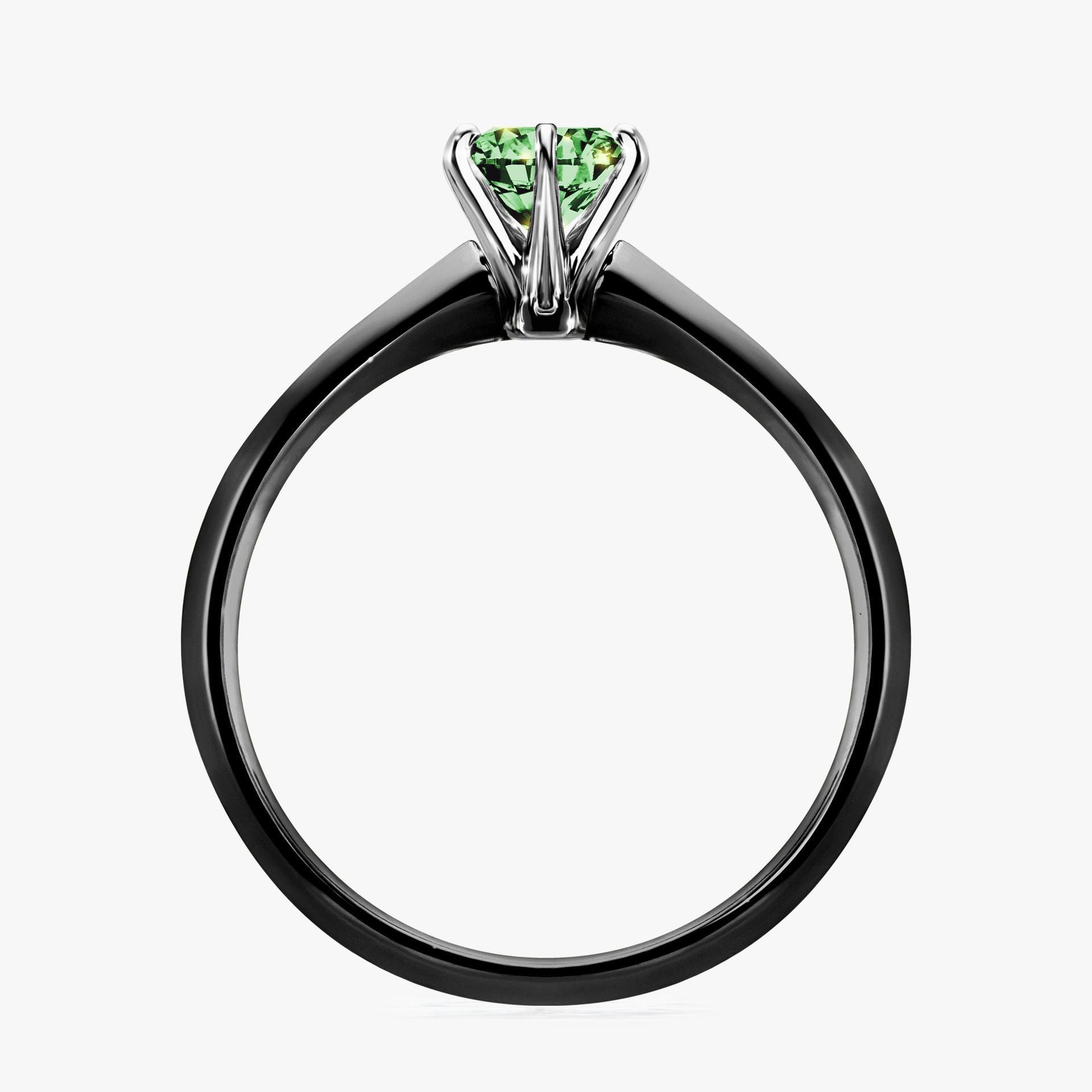 Pierscionek zareczynowy z diamentem zielony_ciemny 050 CT z czarnego zlota my queen 02