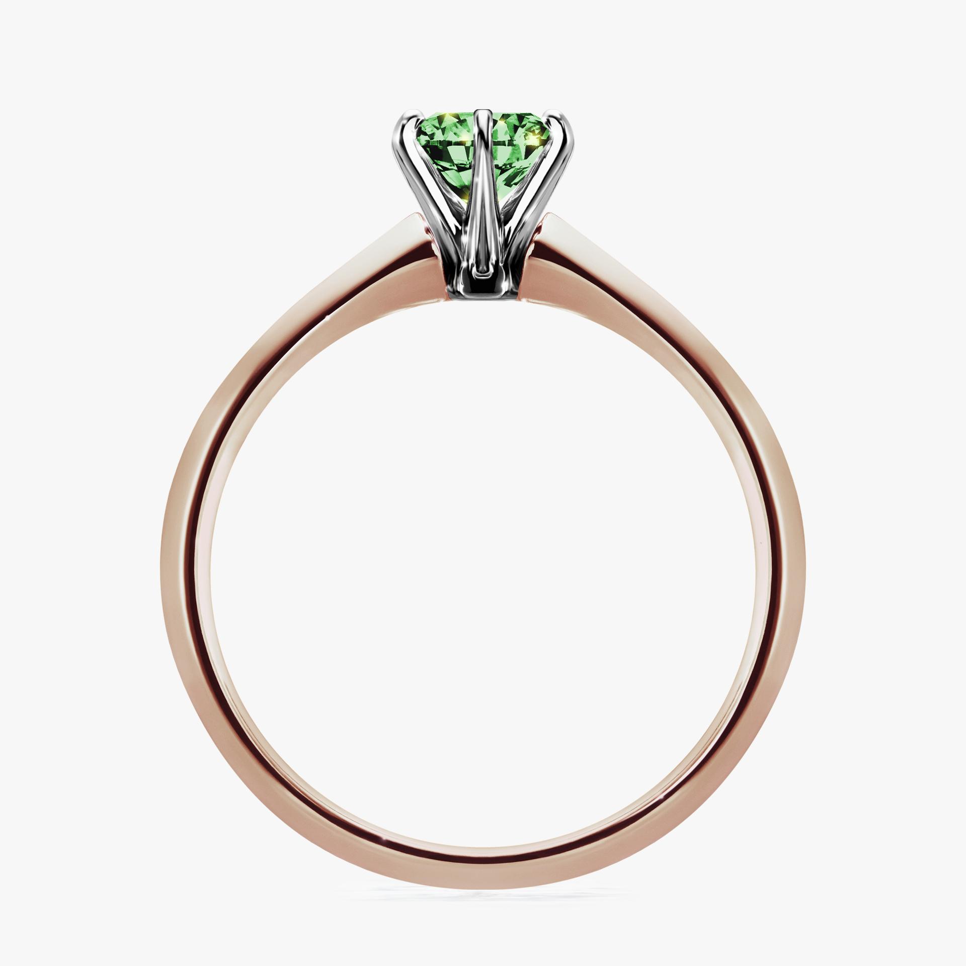 Pierscionek zareczynowy z diamentem zielony_ciemny 050 CT z rozowego zlota my queen 02