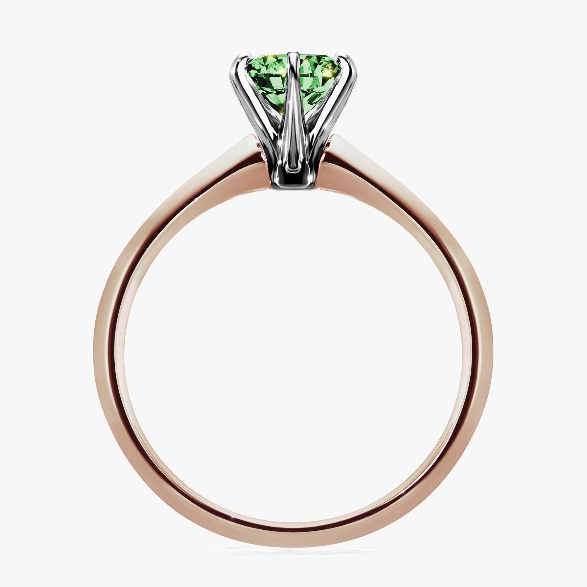 Pierscionek zareczynowy z diamentem zielony_ciemny 080 CT z rozowego zlota my queen 02