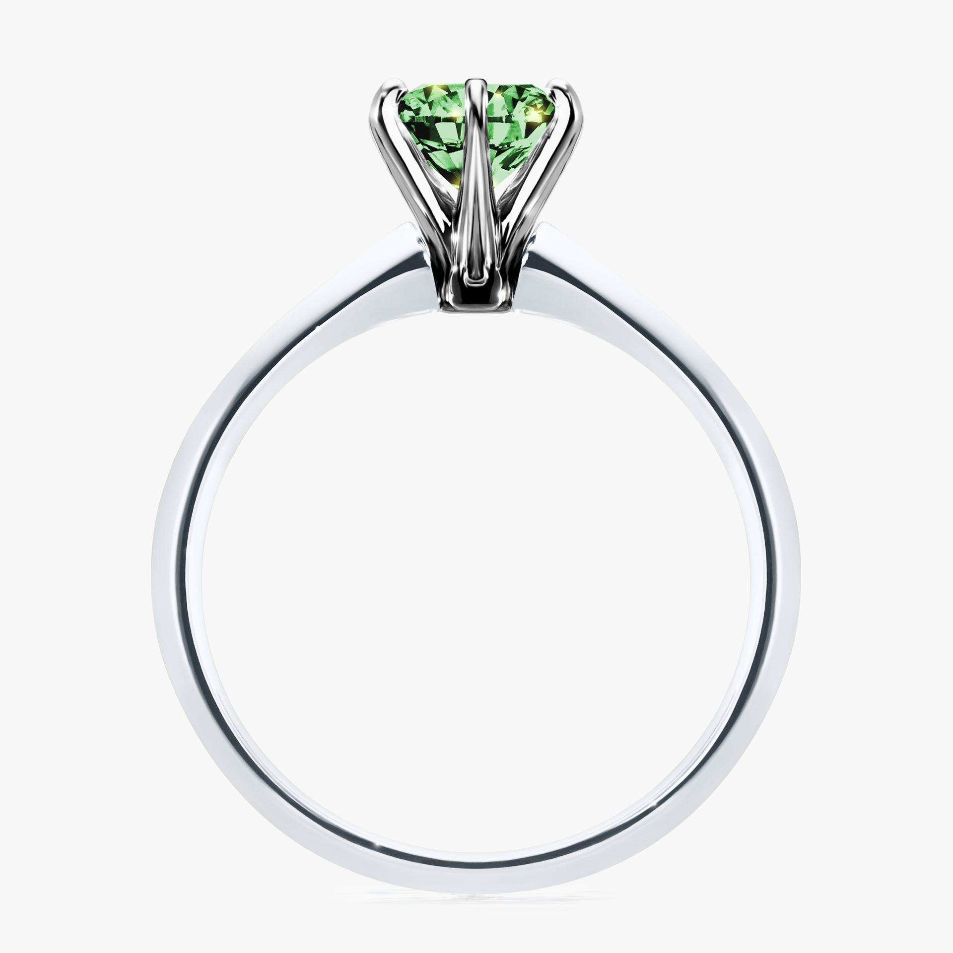 Pierscionek zareczynowy z diamentem zielony_ciemny 100 CT z bialego zlota my queen 02
