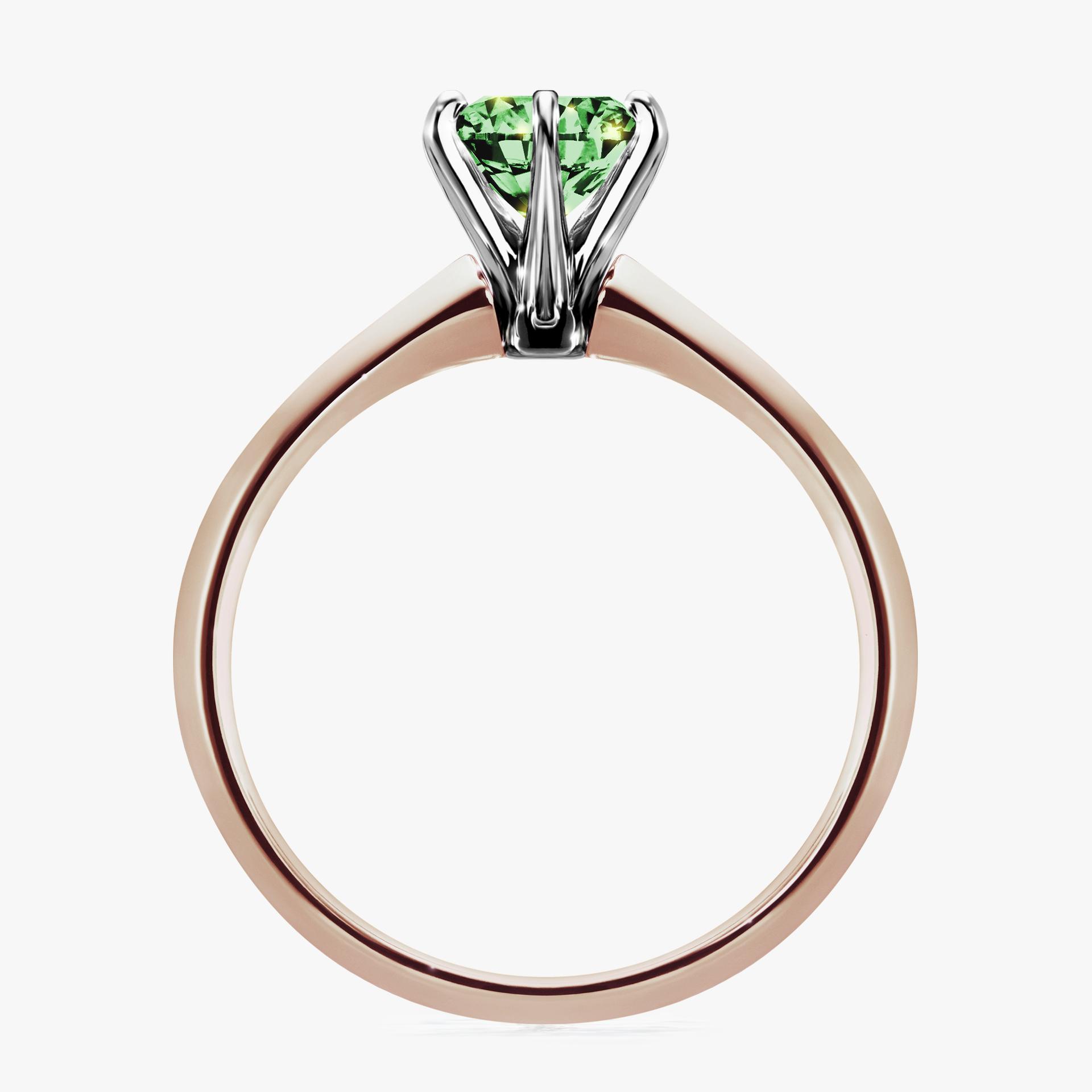 Pierscionek zareczynowy z diamentem zielony_ciemny 100 CT z rozowego zlota my queen 02