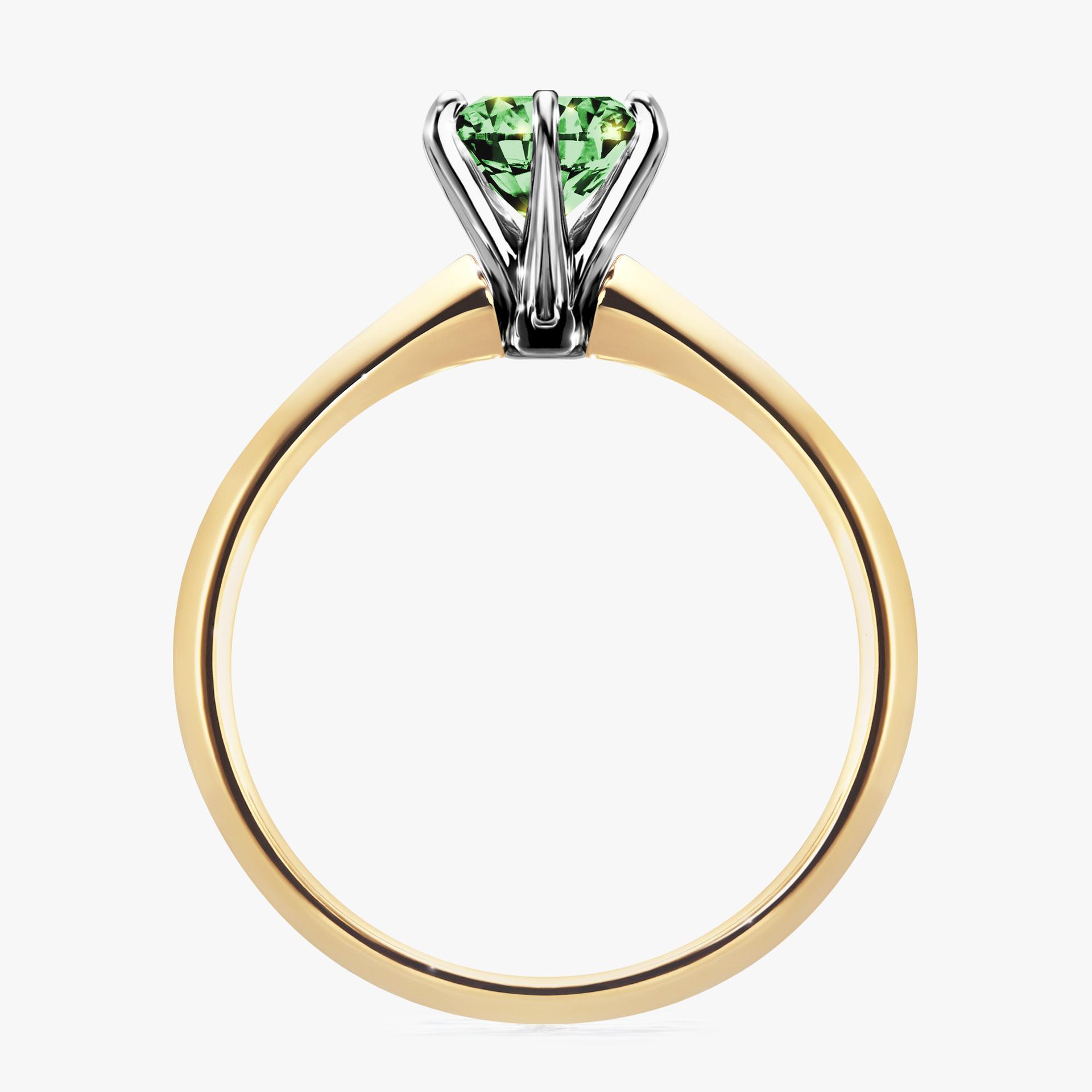 Pierscionek zareczynowy z diamentem zielony_ciemny 100 CT z zoltego zlota my queen 02