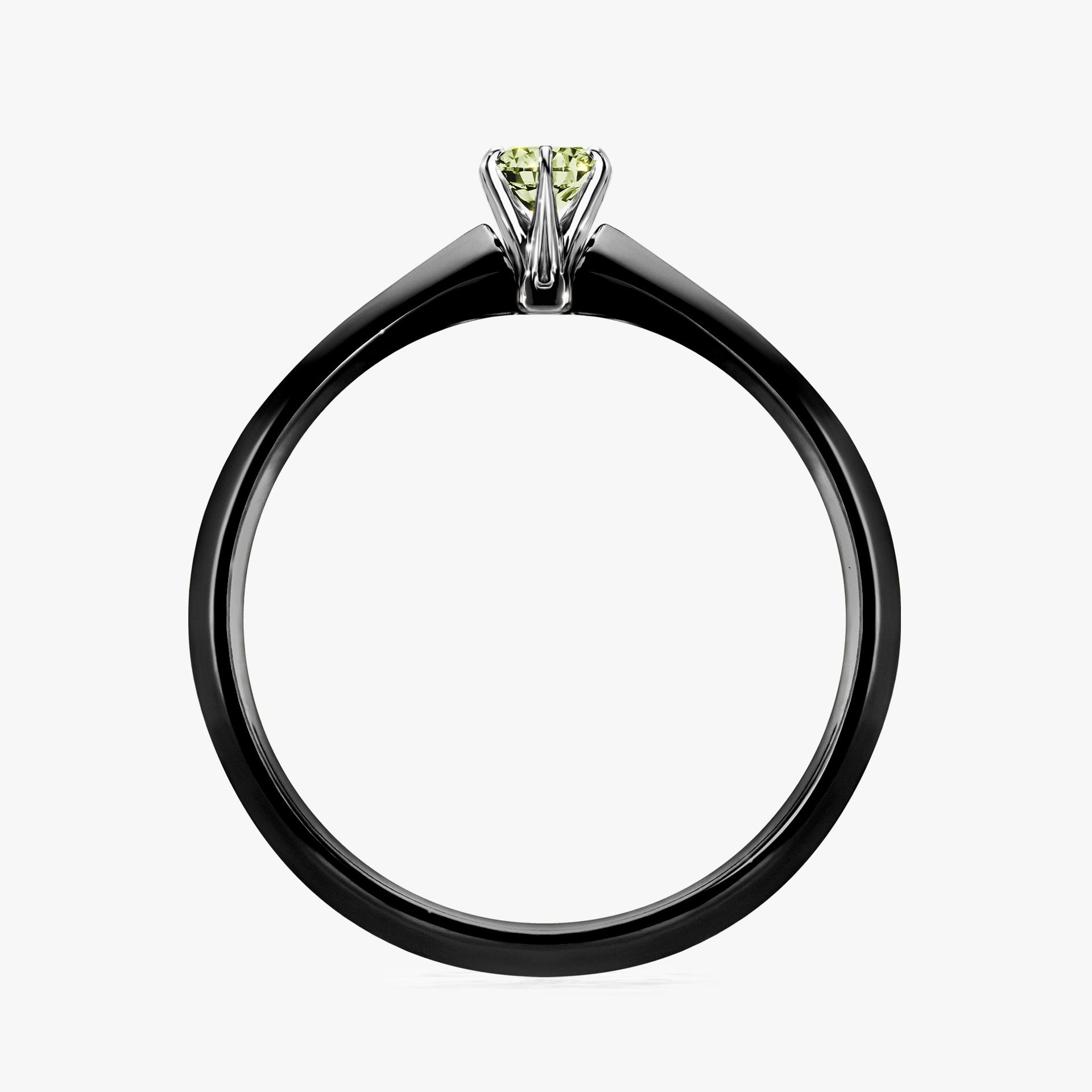 Pierscionek zareczynowy z diamentem zielony_jasny 010 CT z czarnego zlota my queen 02