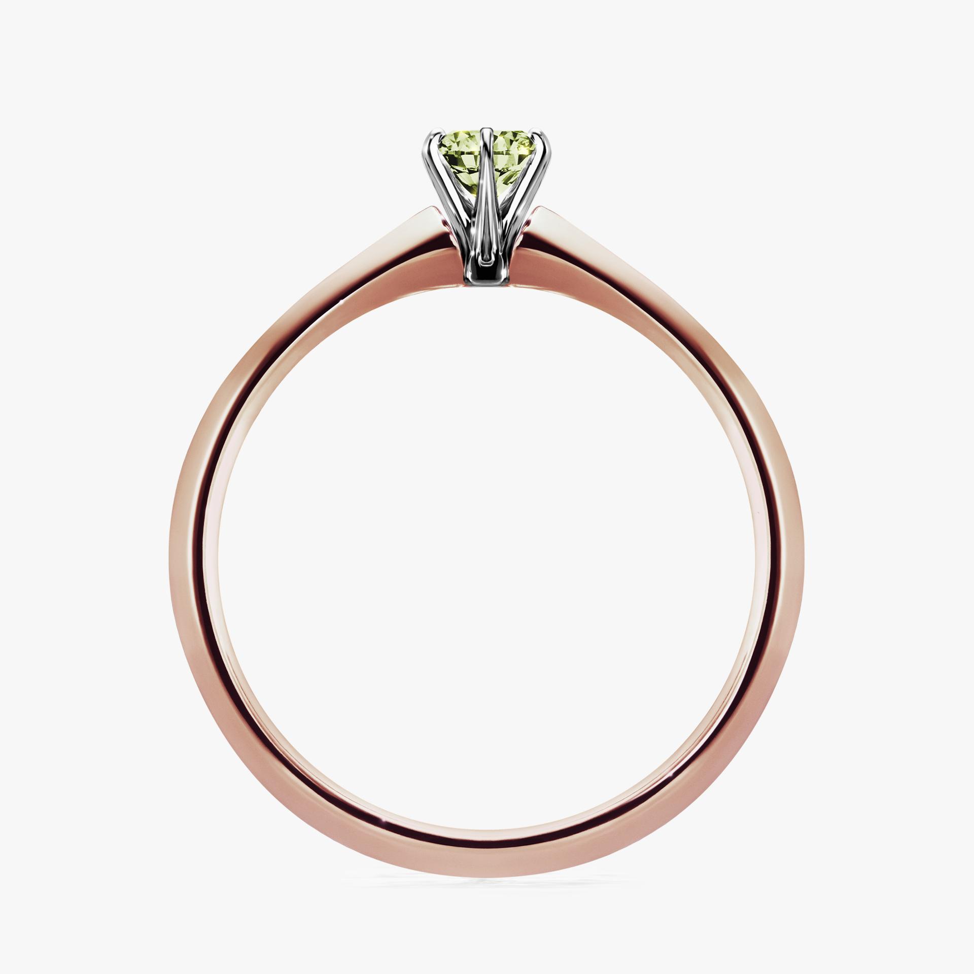Pierscionek zareczynowy z diamentem zielony_jasny 017 CT z rozowego zlota my queen 02