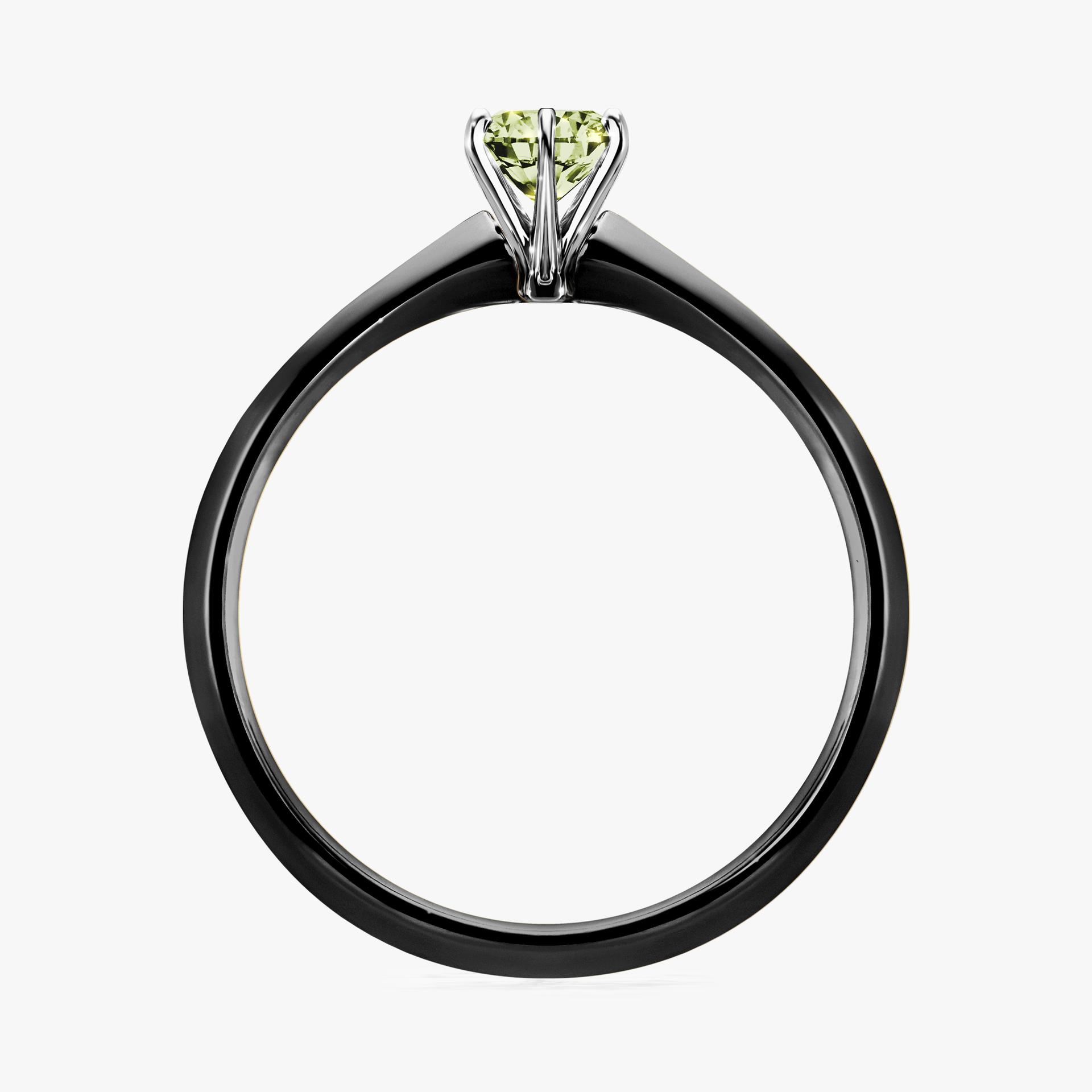 Pierscionek zareczynowy z diamentem zielony_jasny 030 CT z czarnego zlota my queen 02