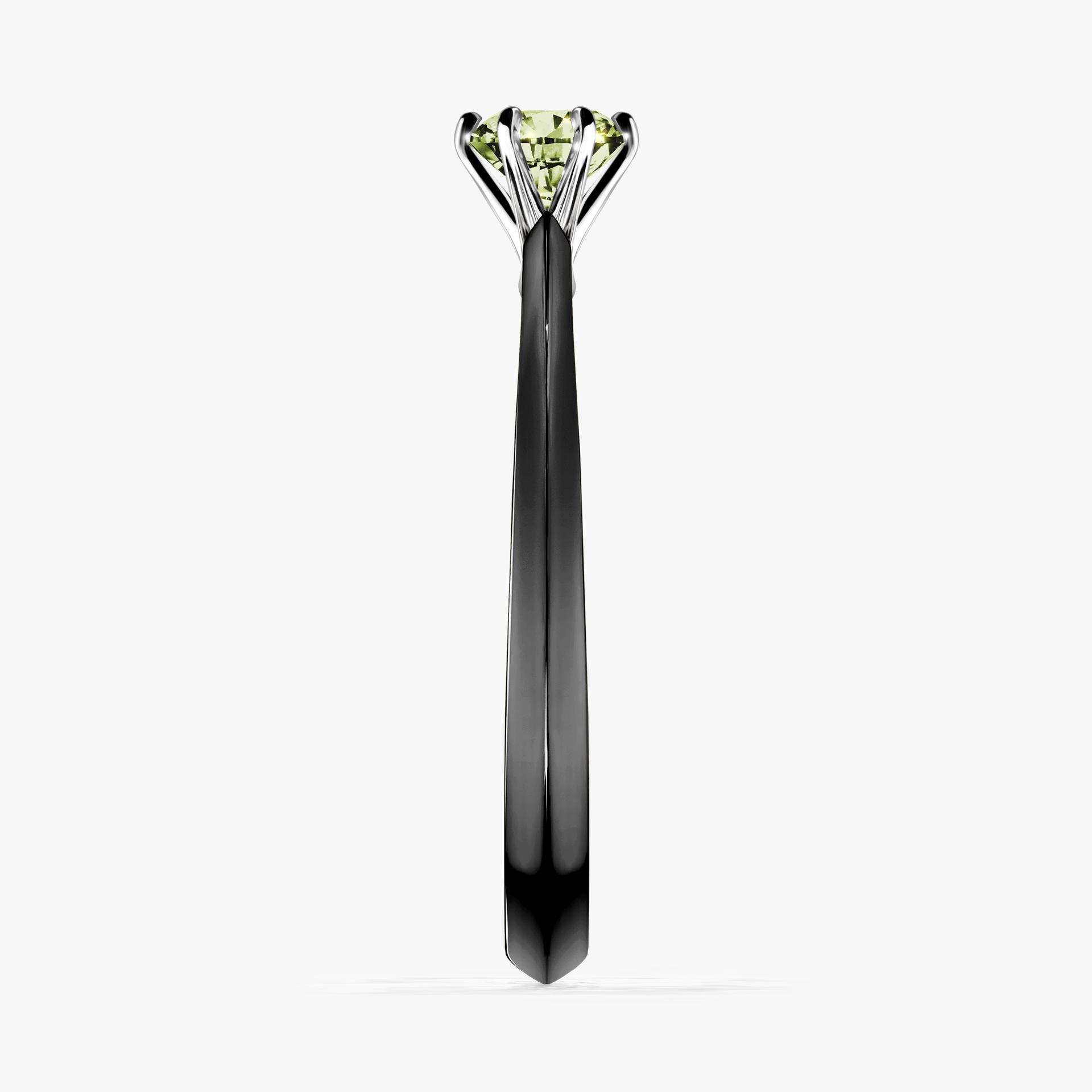 Pierscionek zareczynowy z diamentem zielony_jasny 030 CT z czarnego zlota my queen 03