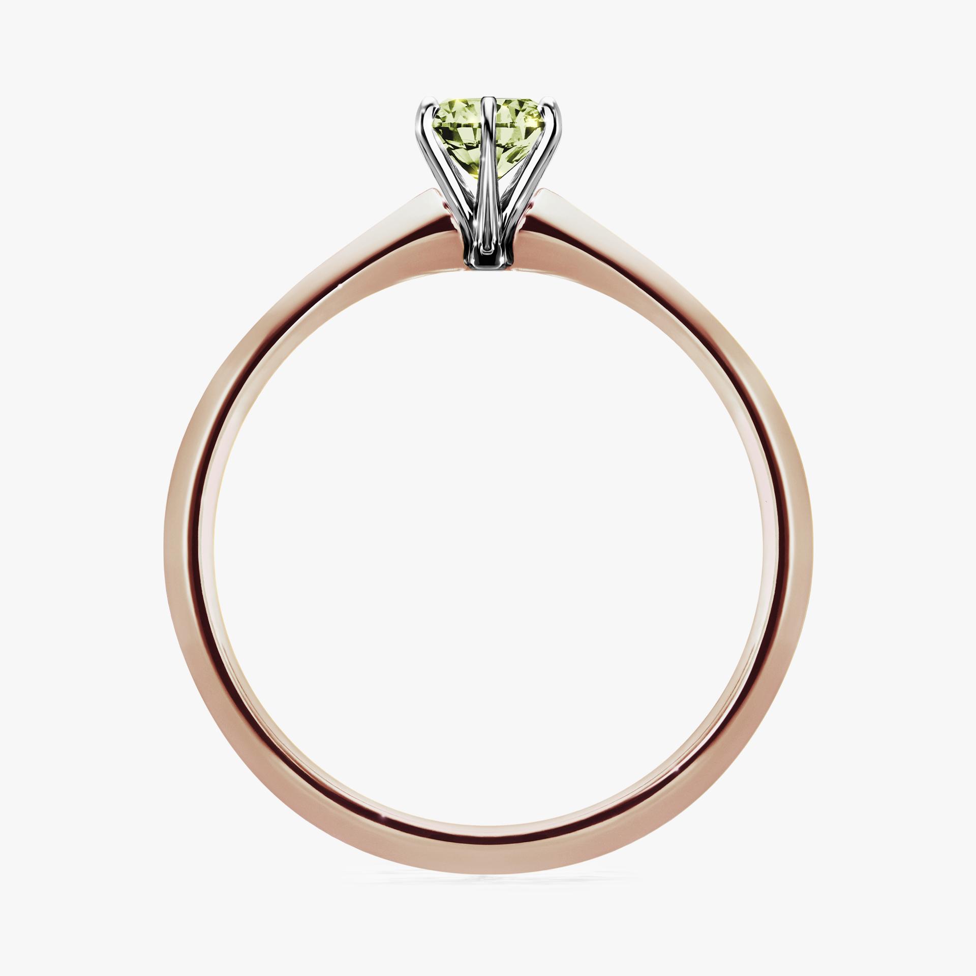Pierscionek zareczynowy z diamentem zielony_jasny 030 CT z rozowego zlota my queen 02