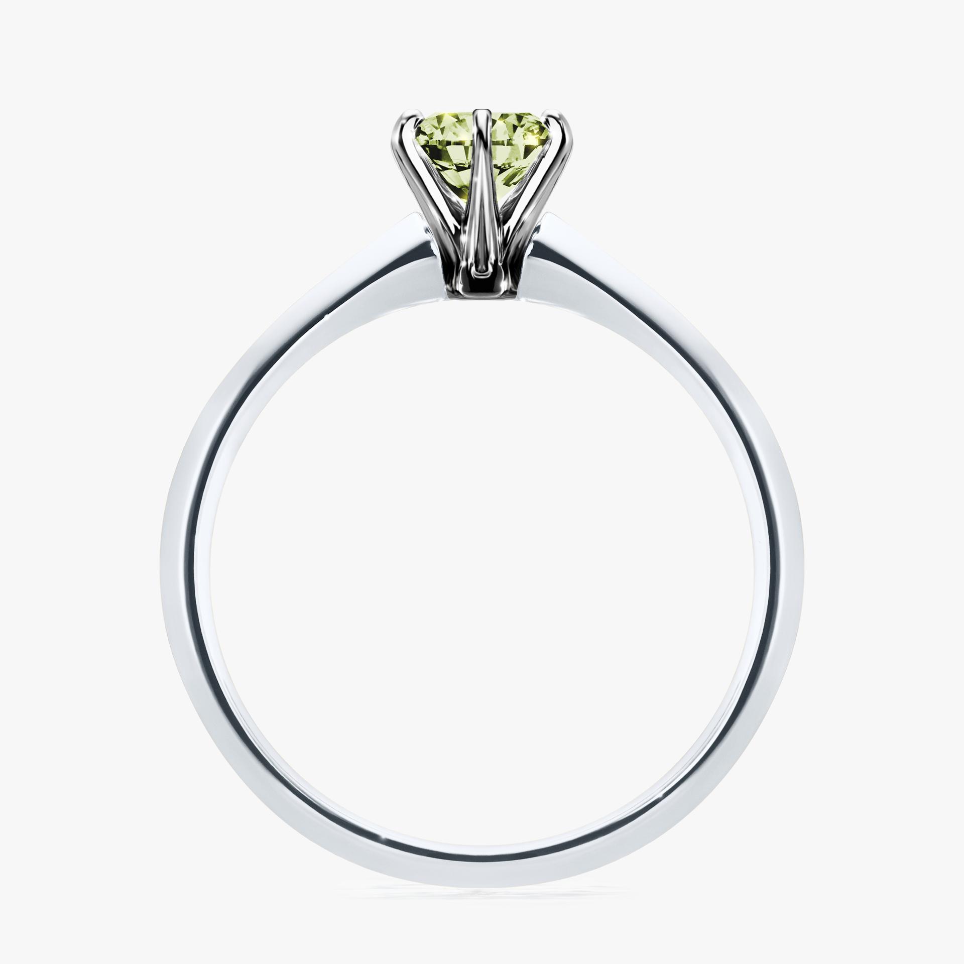 Pierscionek zareczynowy z diamentem zielony_jasny 050 CT z bialego zlota my queen 02