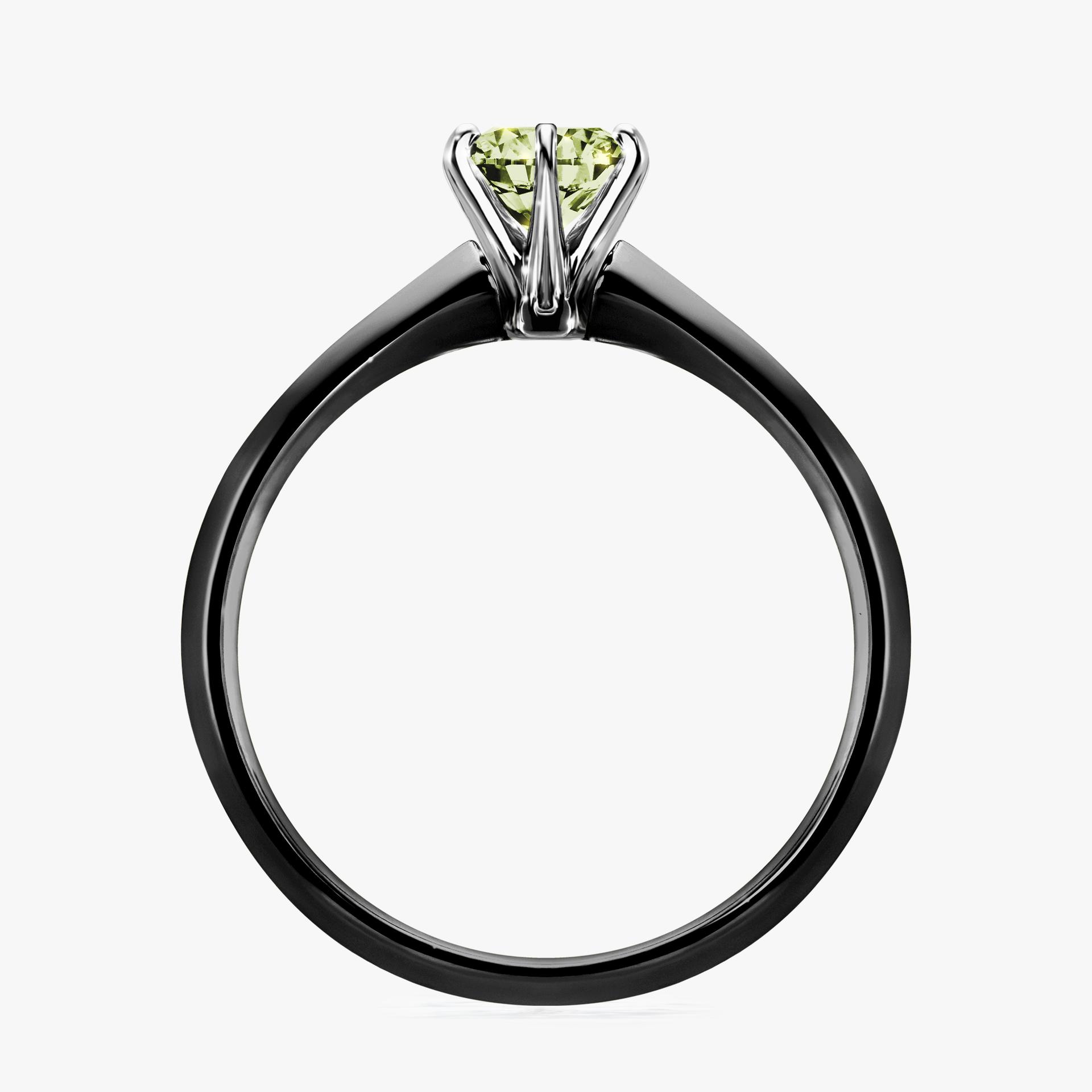 Pierscionek zareczynowy z diamentem zielony_jasny 050 CT z czarnego zlota my queen 02