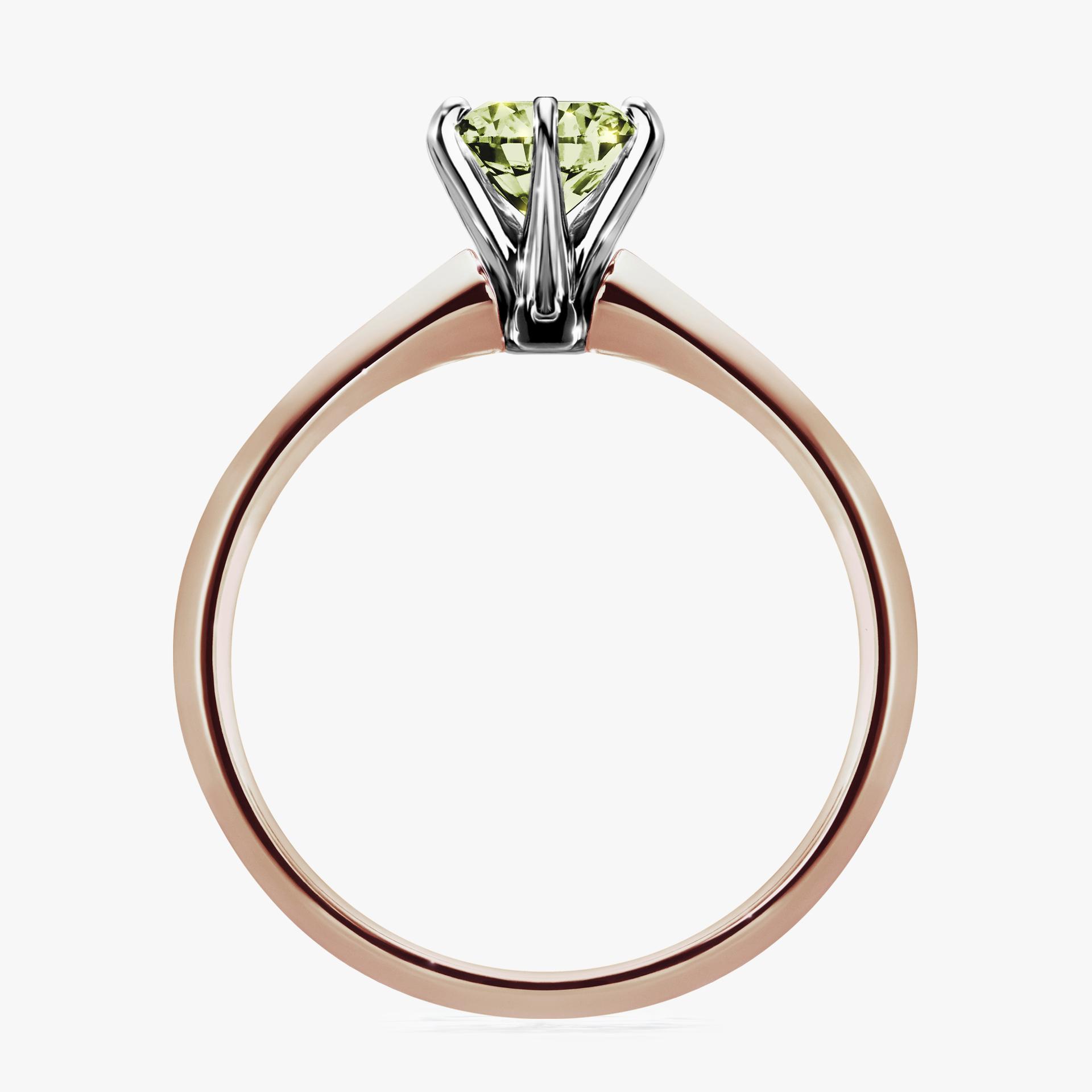 Pierscionek zareczynowy z diamentem zielony_jasny 080 CT z rozowego zlota my queen 02