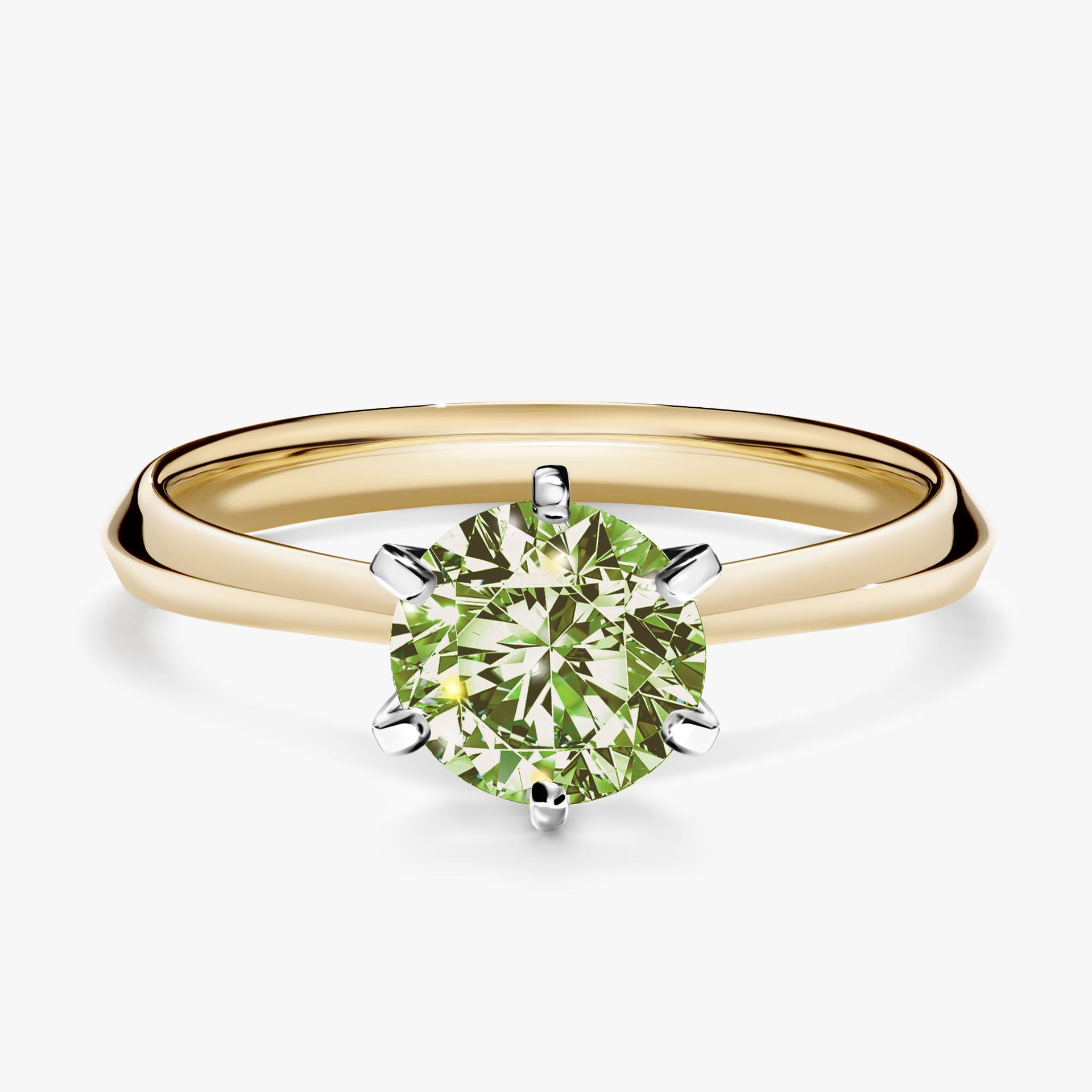 Pierscionek zareczynowy z diamentem zielony_jasny 100 CT z zoltego zlota my queen 01
