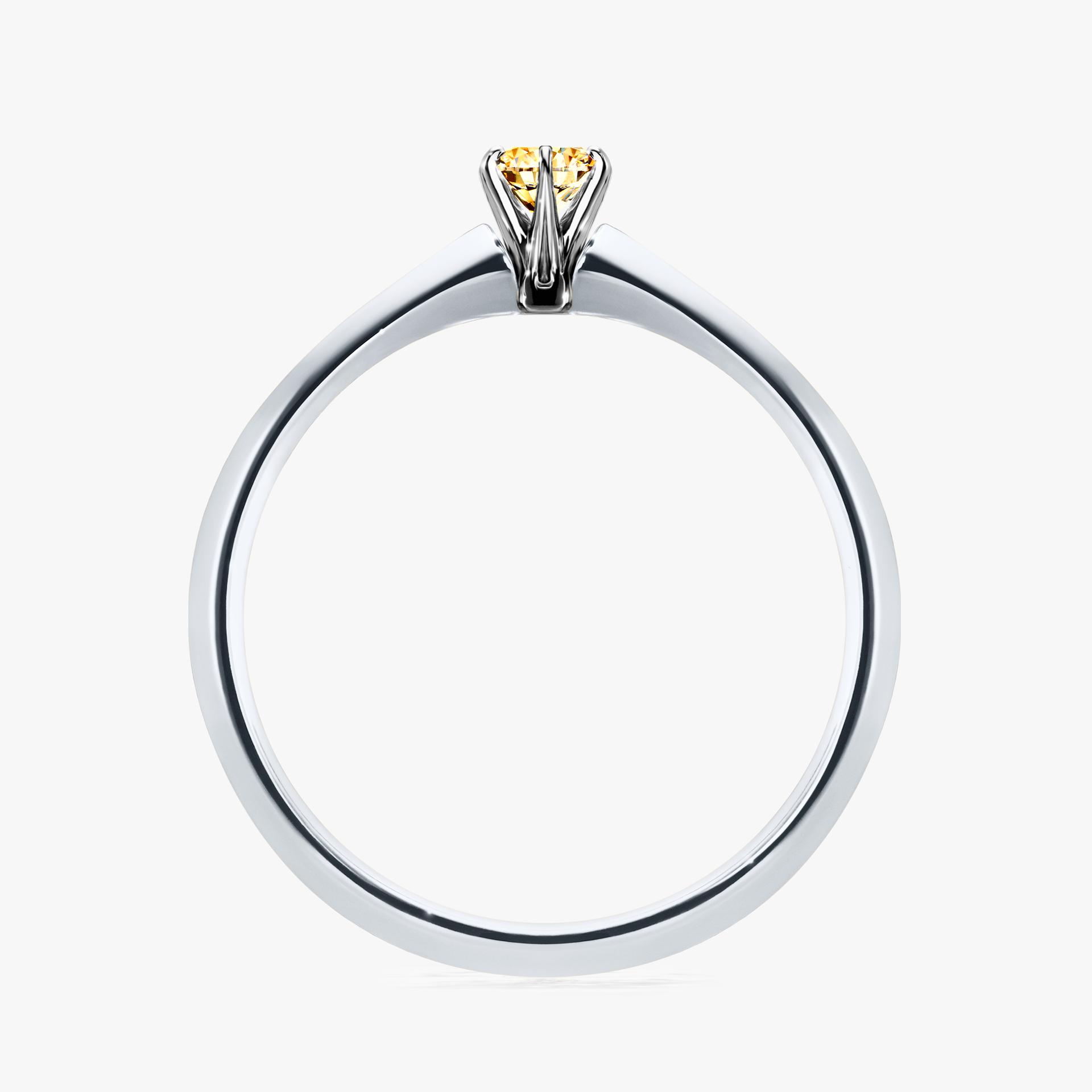 Pierscionek zareczynowy z diamentem zolty 010 CT z bialego zlota my queen 02