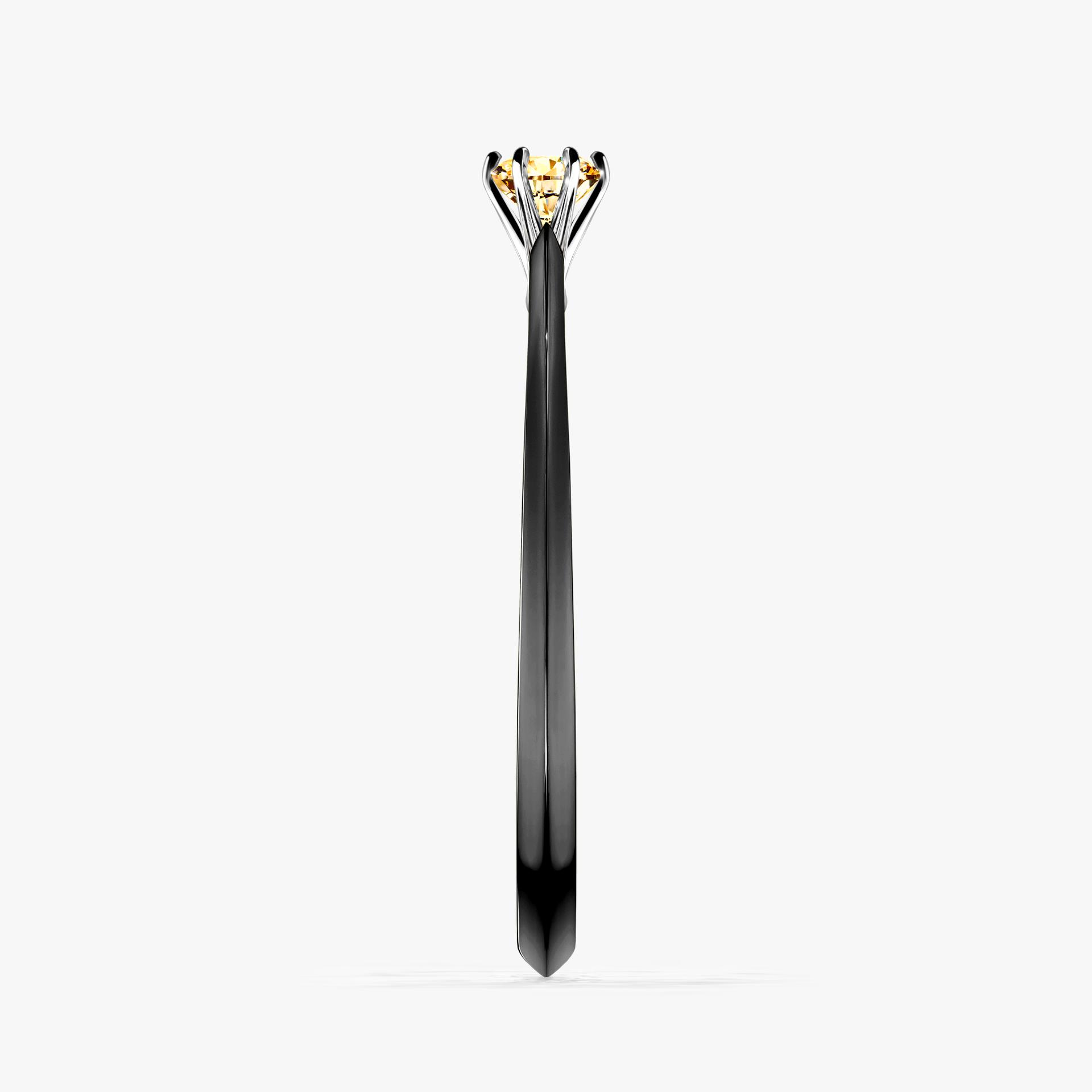 Pierscionek zareczynowy z diamentem zolty 010 CT z czarnego zlota my queen 03