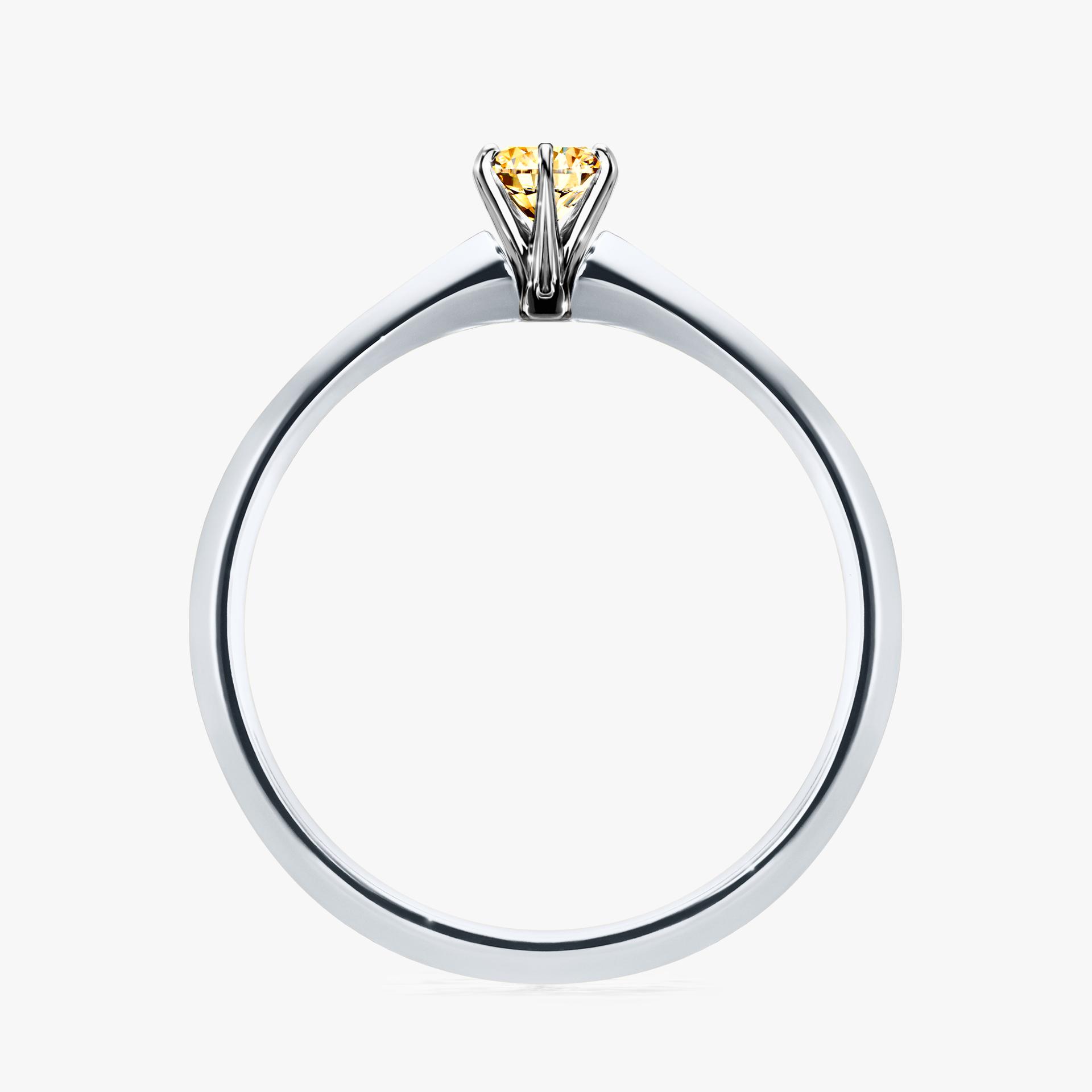 Pierscionek zareczynowy z diamentem zolty 017 CT z bialego zlota my queen 02