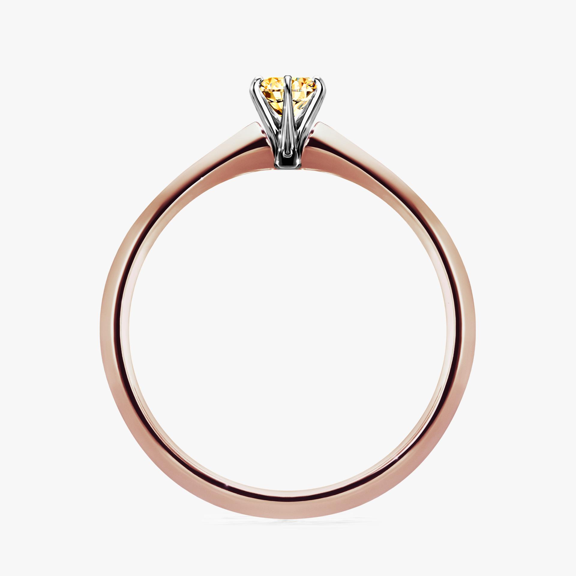 Pierscionek zareczynowy z diamentem zolty 017 CT z rozowego zlota my queen 02