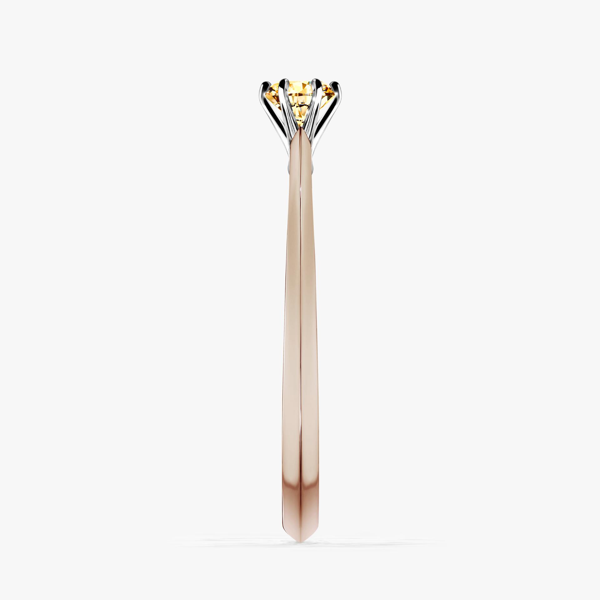 Pierscionek zareczynowy z diamentem zolty 017 CT z rozowego zlota my queen 03