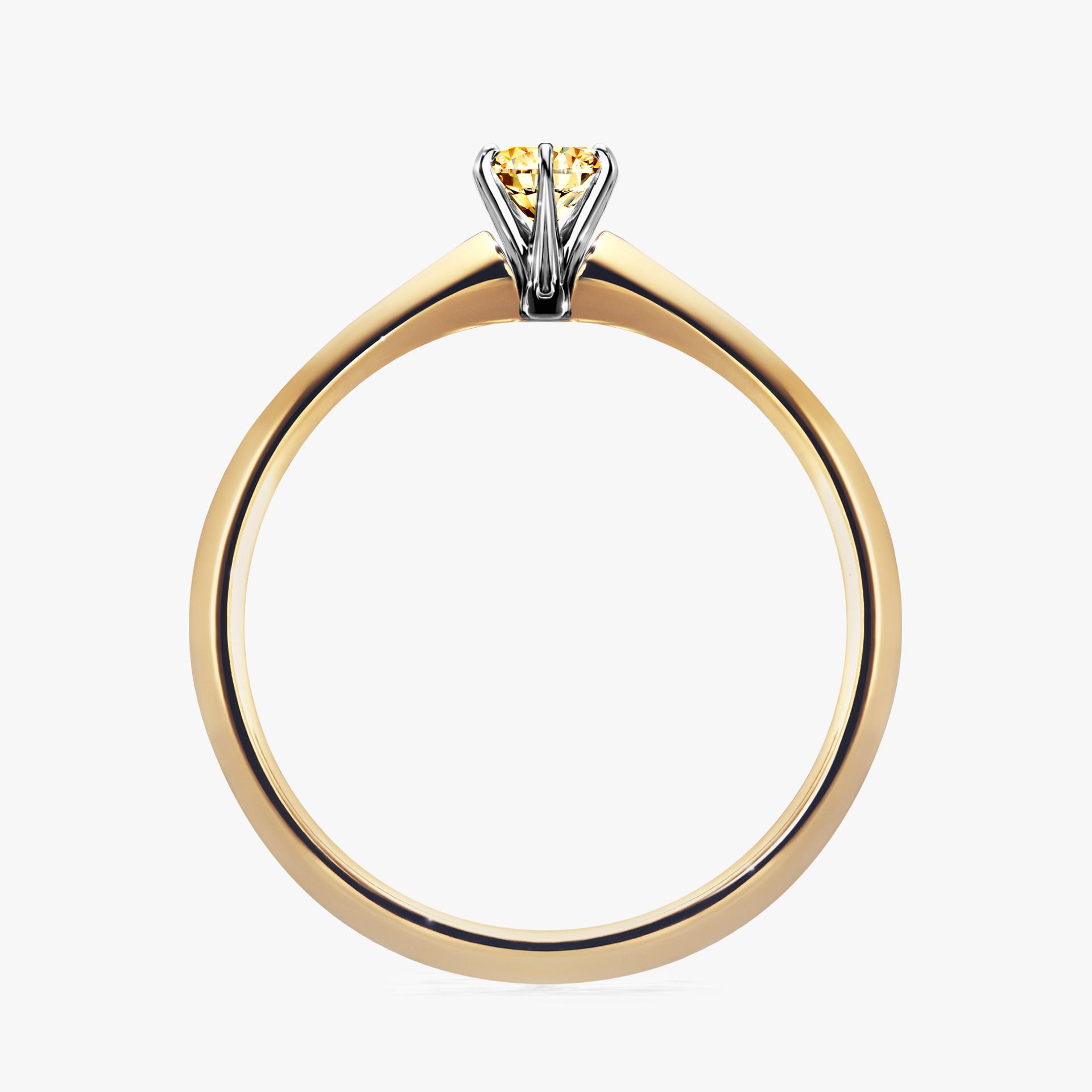 Pierscionek zareczynowy z diamentem zolty 017 CT z zoltego zlota my queen 02
