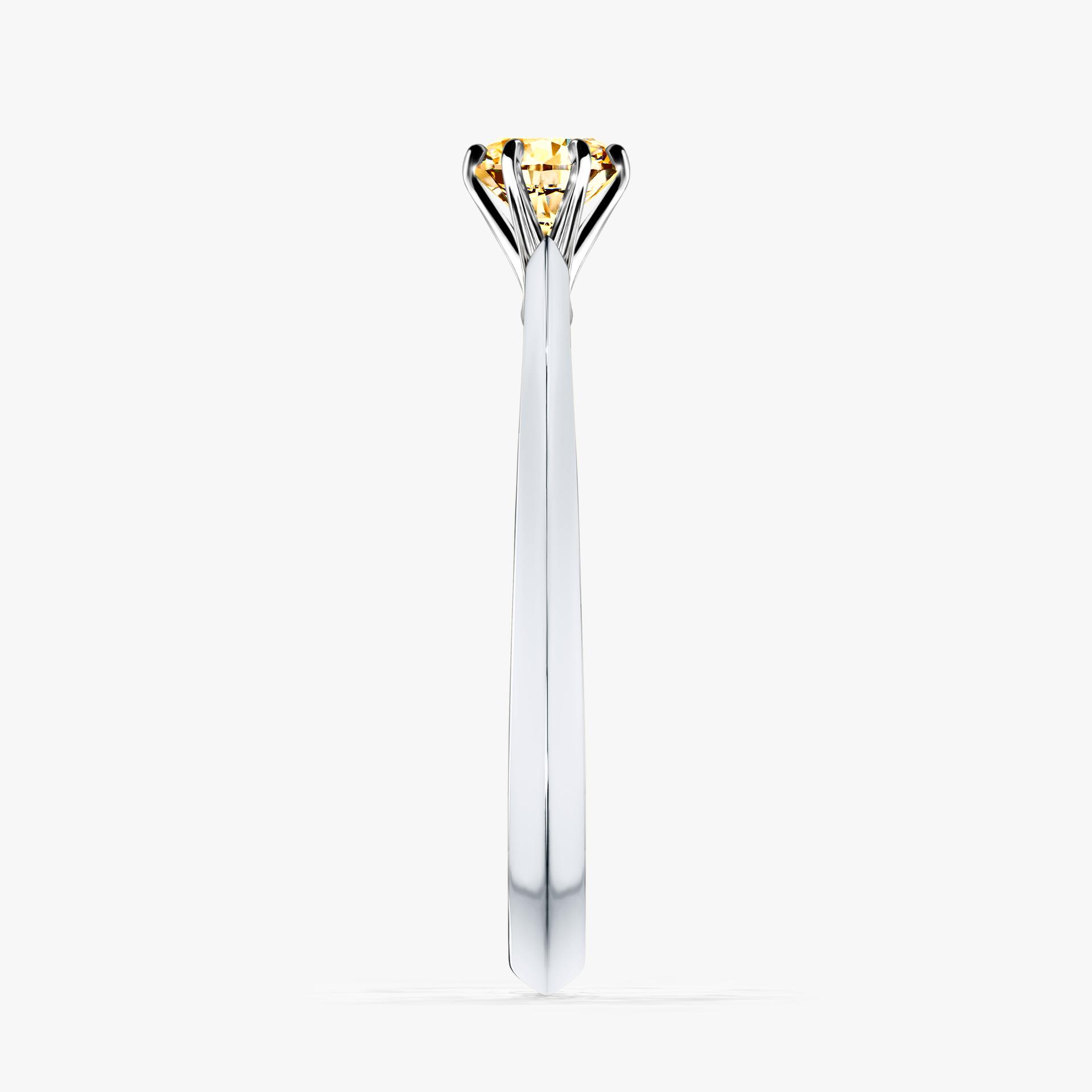 Pierścionek zaręczynowy My Queen z białego złota z żółtym diamentem 0,25ct