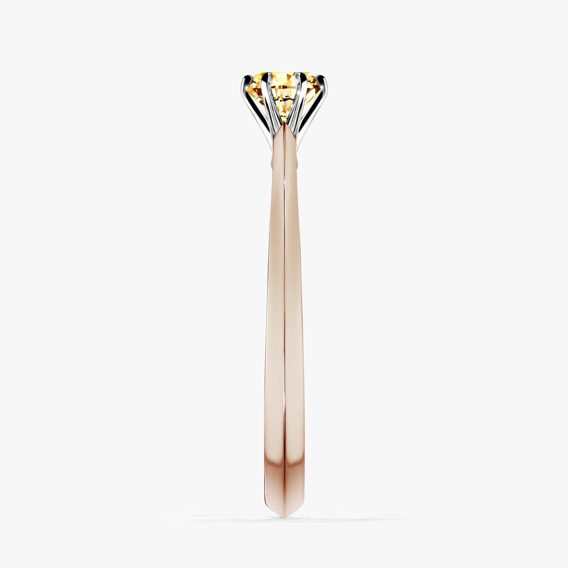 Pierscionek zareczynowy z diamentem zolty 025 CT z rozowego zlota my queen 03
