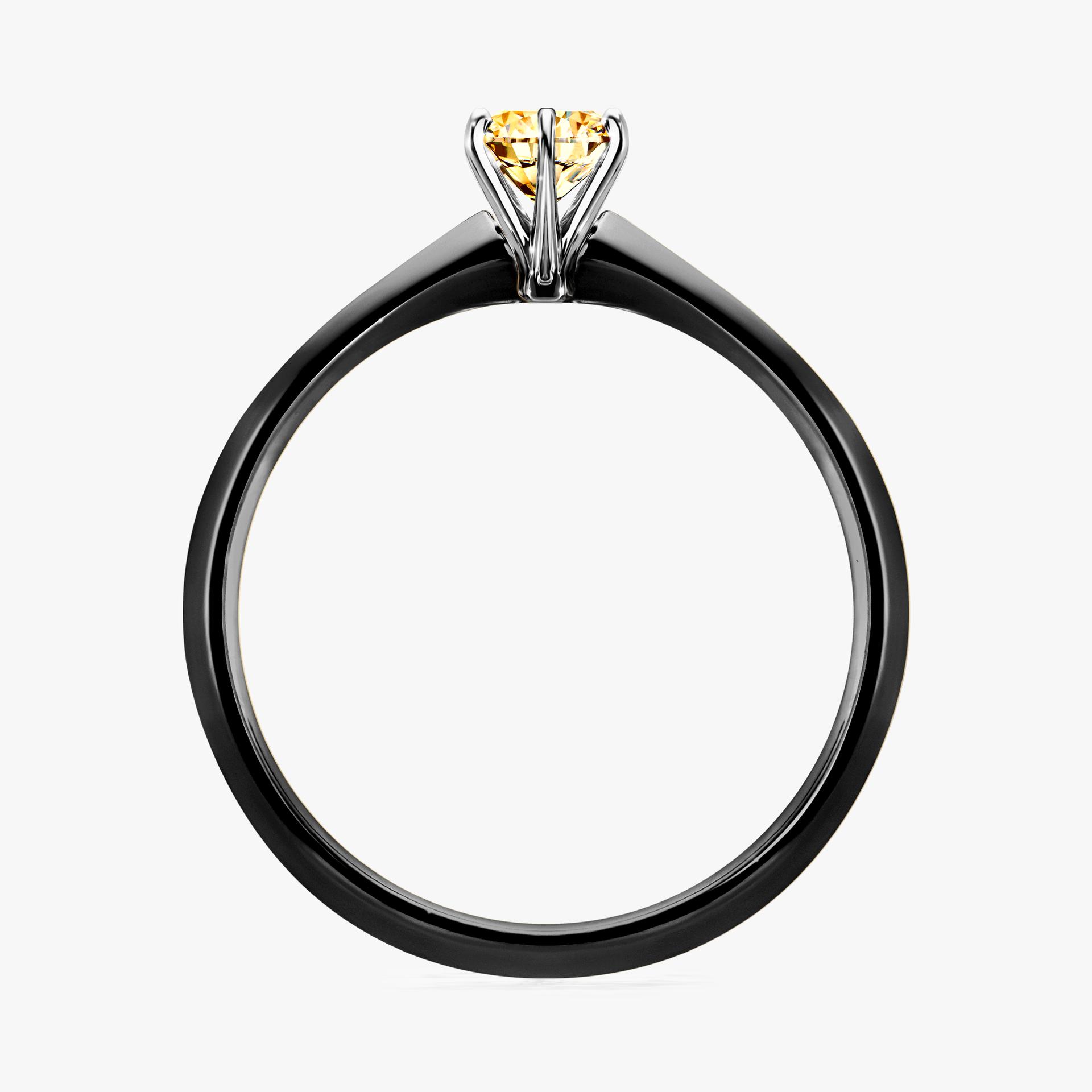 Pierscionek zareczynowy z diamentem zolty 030 CT z czarnego zlota my queen 02