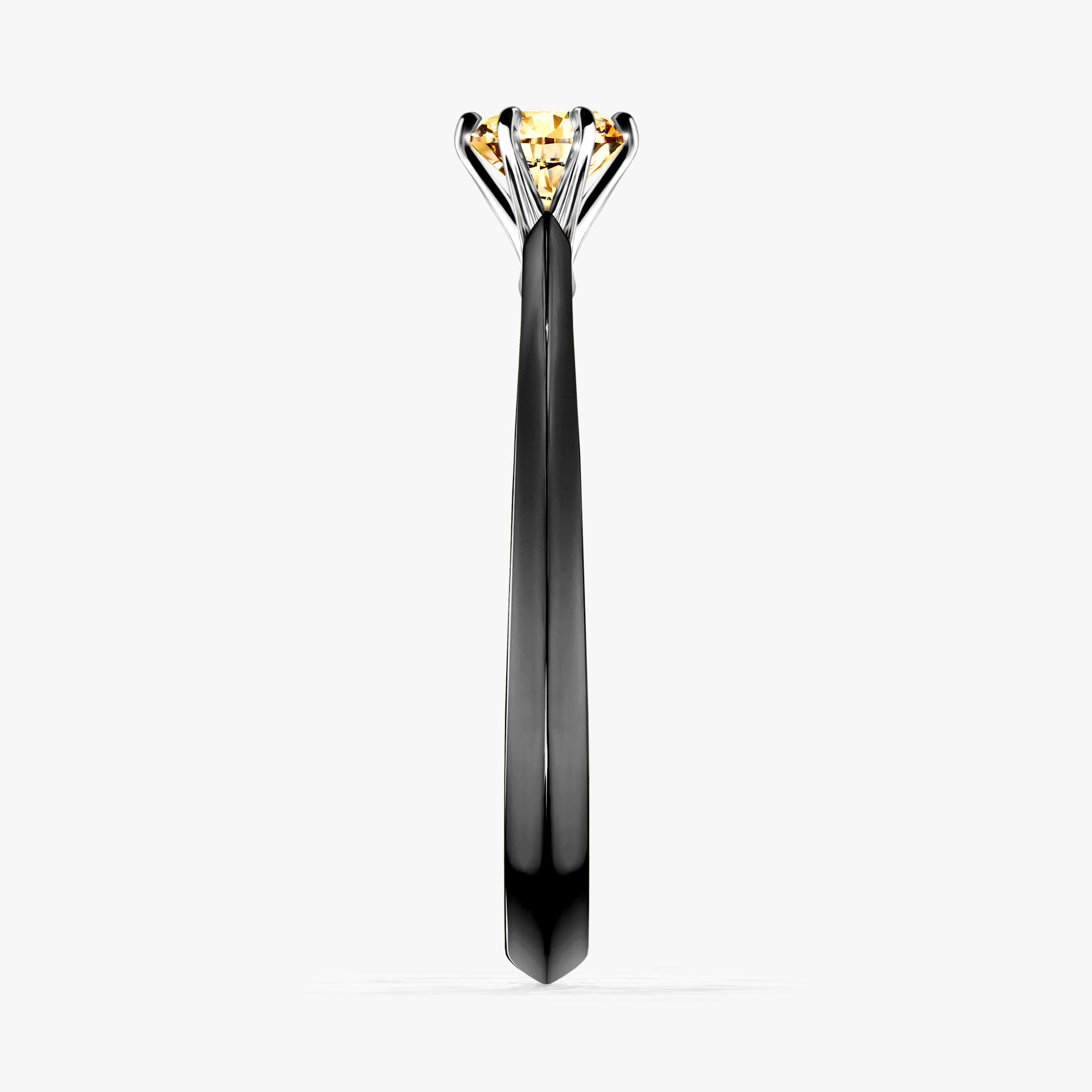Pierscionek zareczynowy z diamentem zolty 030 CT z czarnego zlota my queen 03